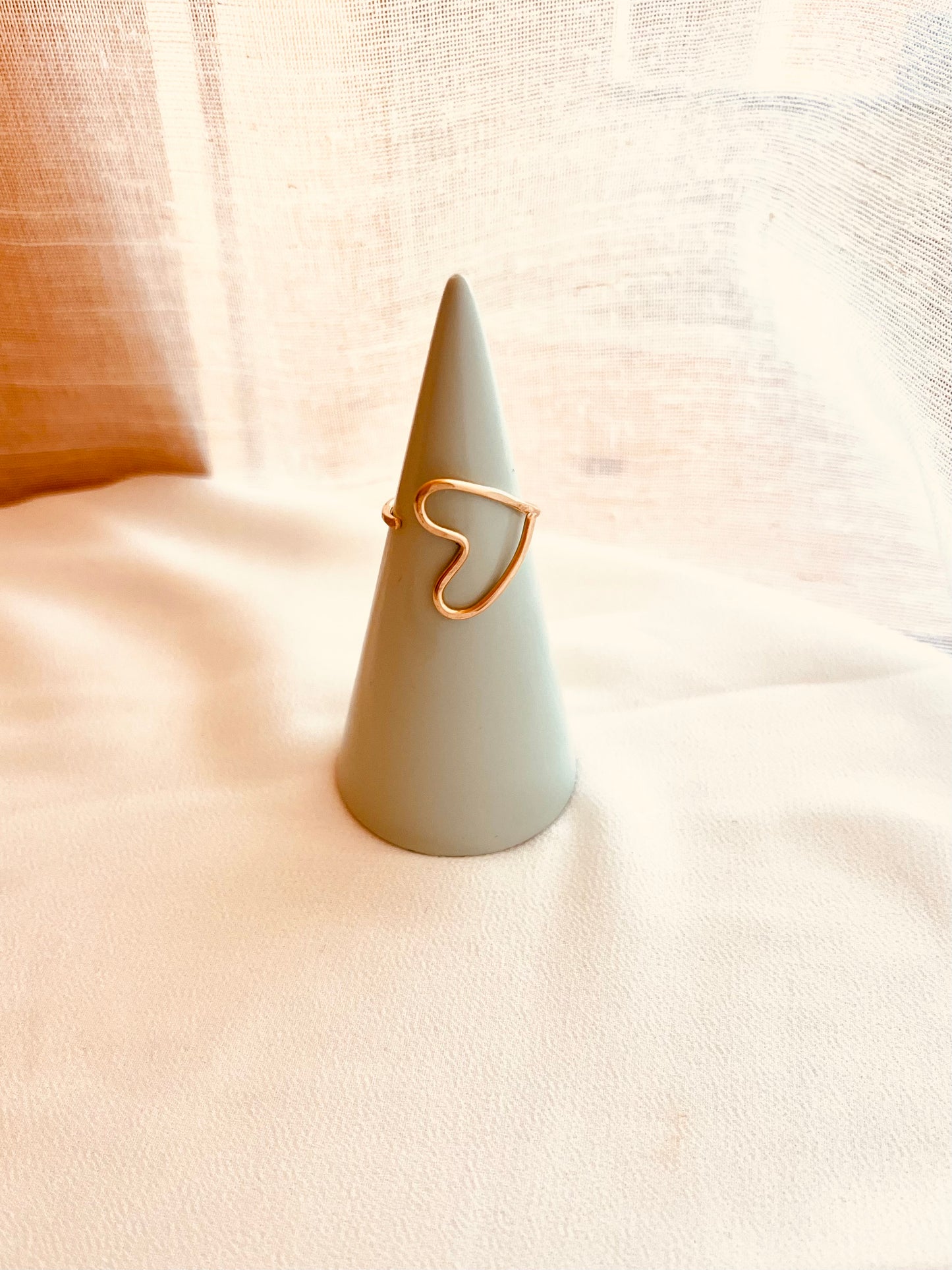 Dainty Adjustable Heart Ring – Minimal Gold Open Ring Everyday Jewelry