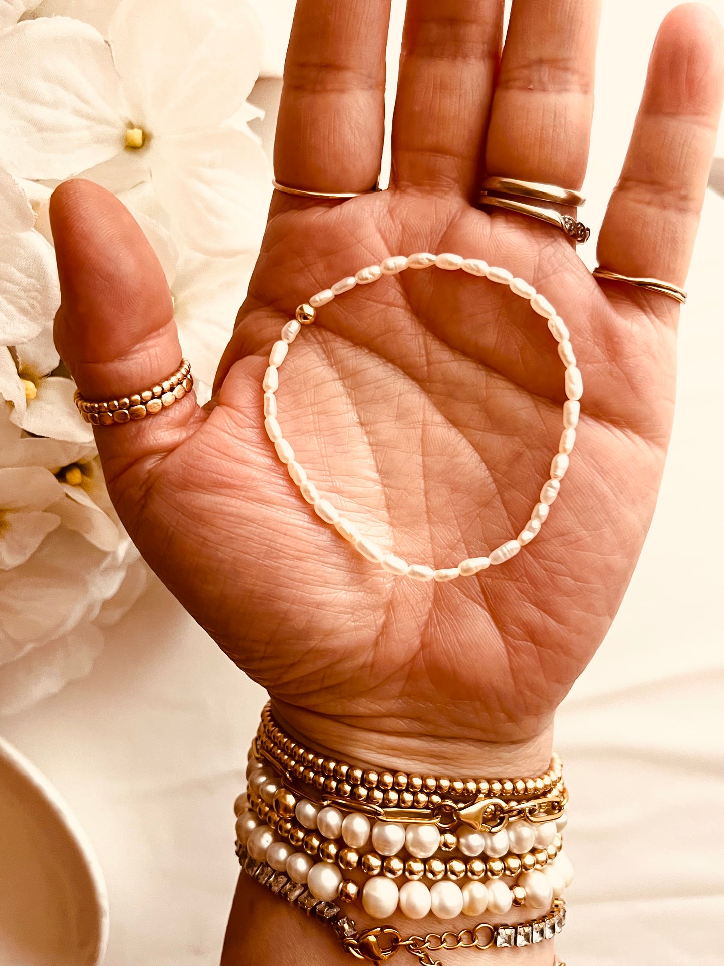 Delicate Rice Pearl Bracelet | Everyday Jewelry