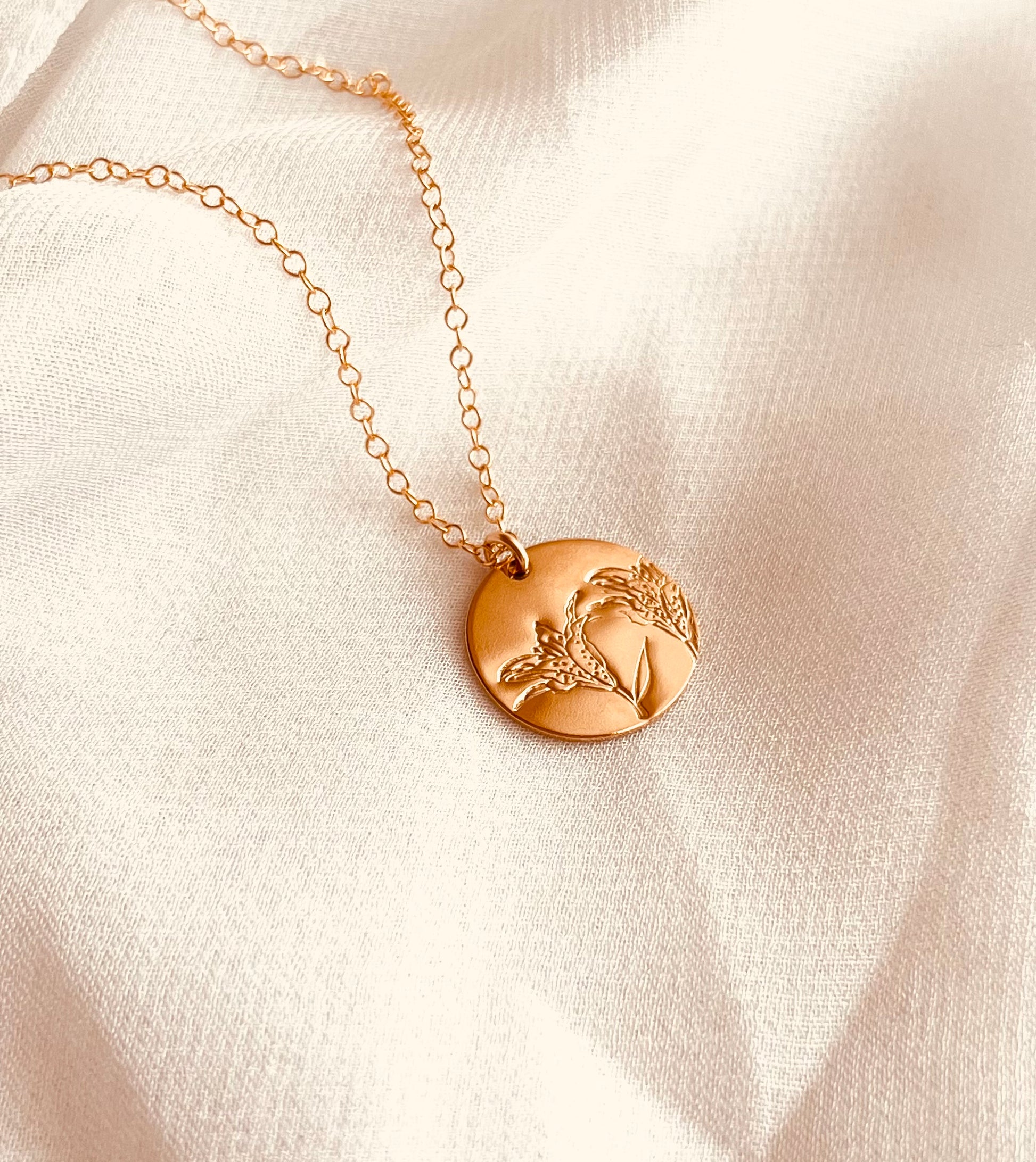 gold lily flower necklace Lily Flower Necklace – Dainty Gold Floral Pendant Necklace Sterling silver / 19”+ 1” Extender