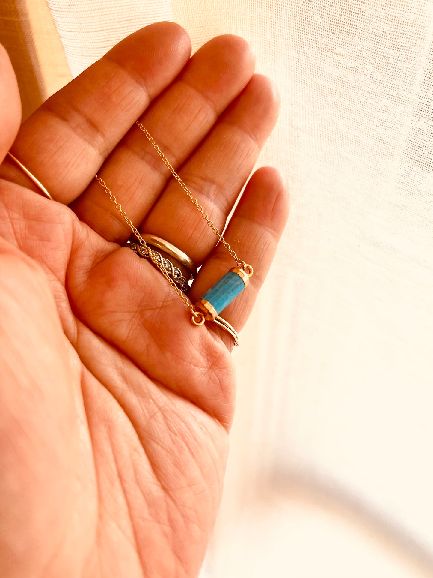 Turquoise Bar Necklace, Minimalist Turquoise Necklace, Dainty Jewelry, Gift for Her