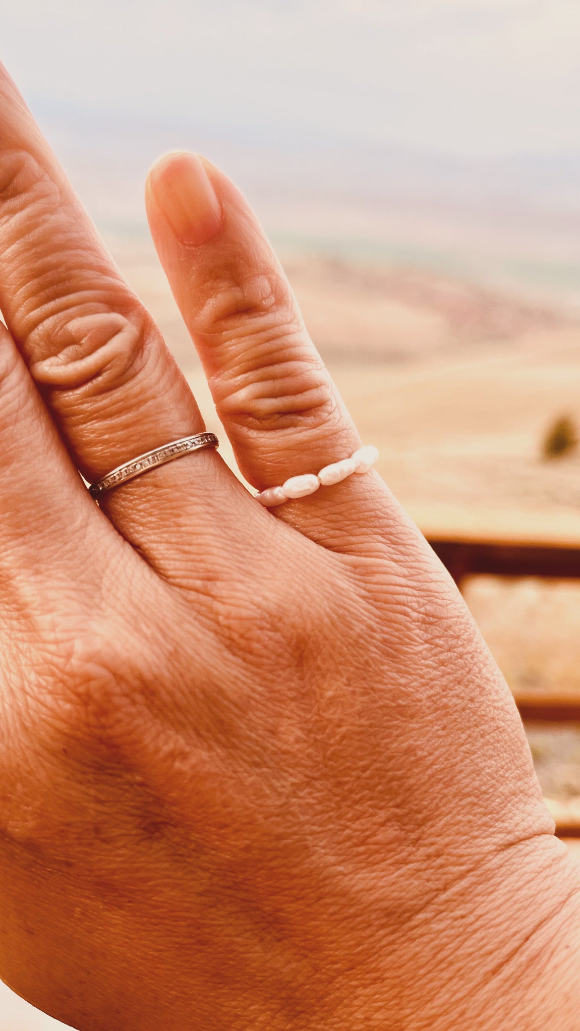 Freshwater Rice Pearl Stretch Ring | Custom Fit Pearl Ring