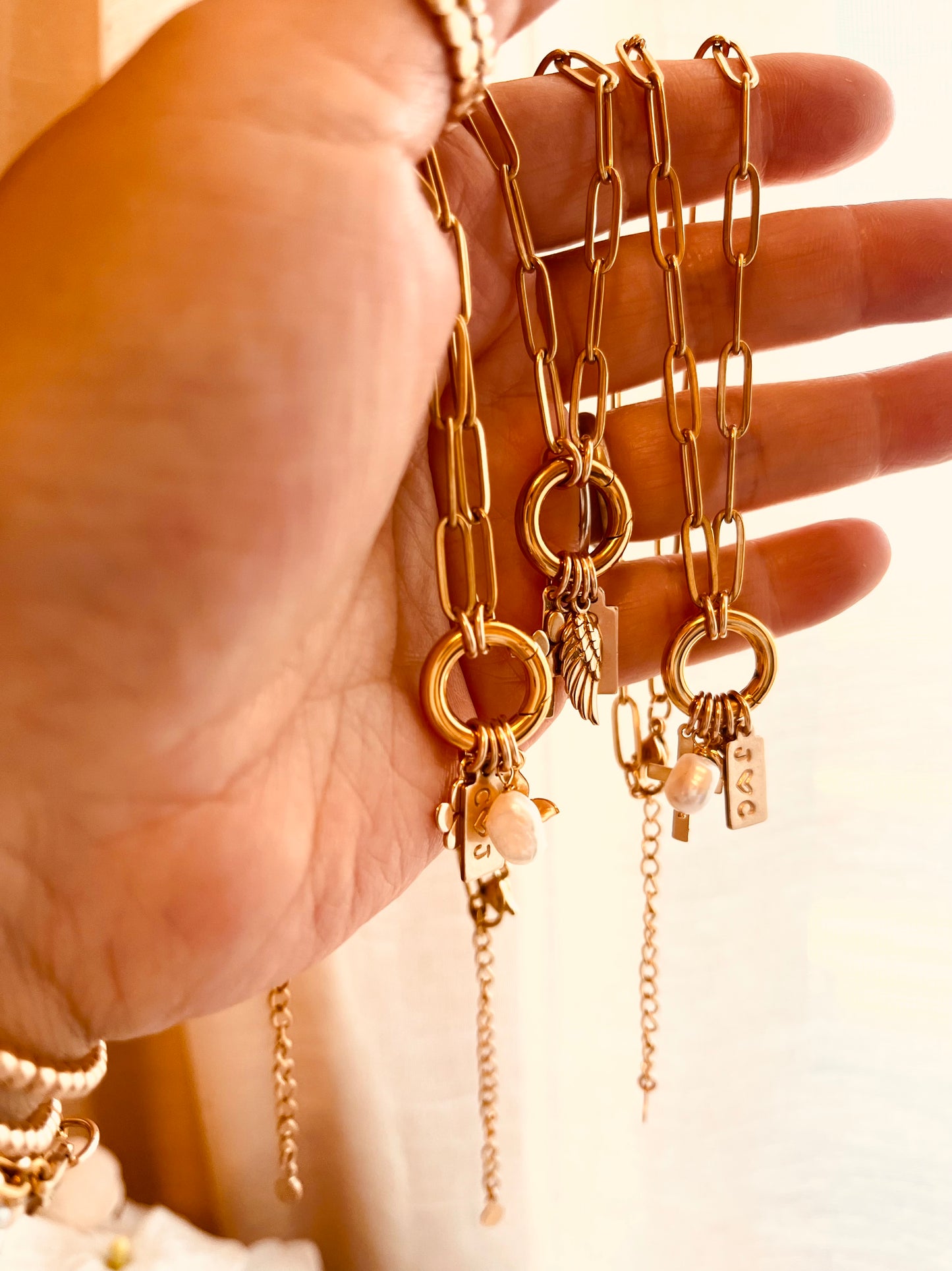 Personalized Charm Holder Necklace | Mix & Match Gold Charm Necklace