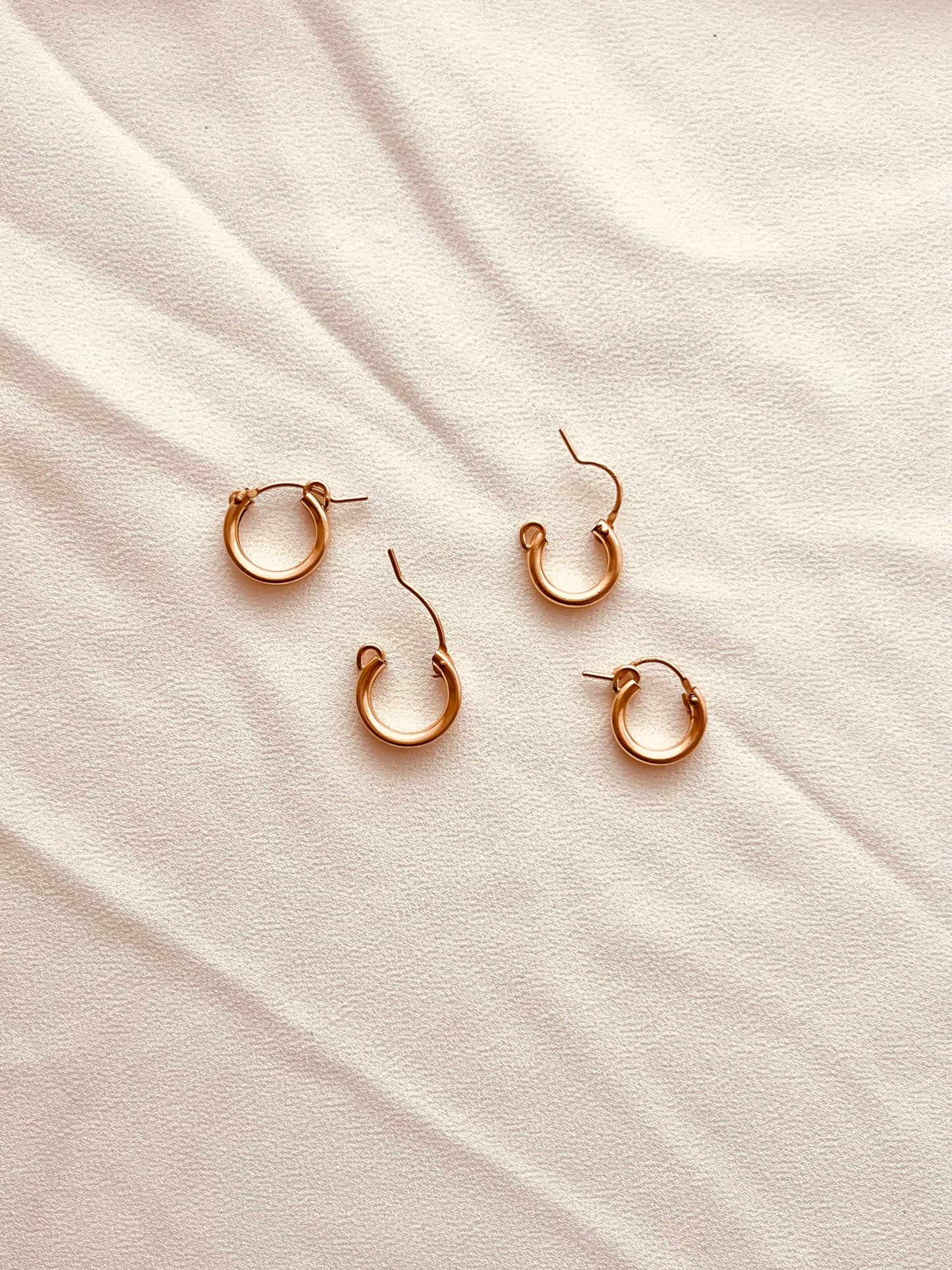 14K Gold Filled Hoop Earrings | Waterproof Customizable Charm Hoops