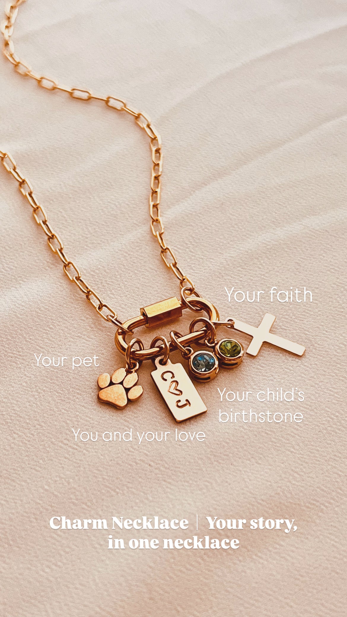 Waterproof Gold Charm Necklace – Personalized Necklace for Women