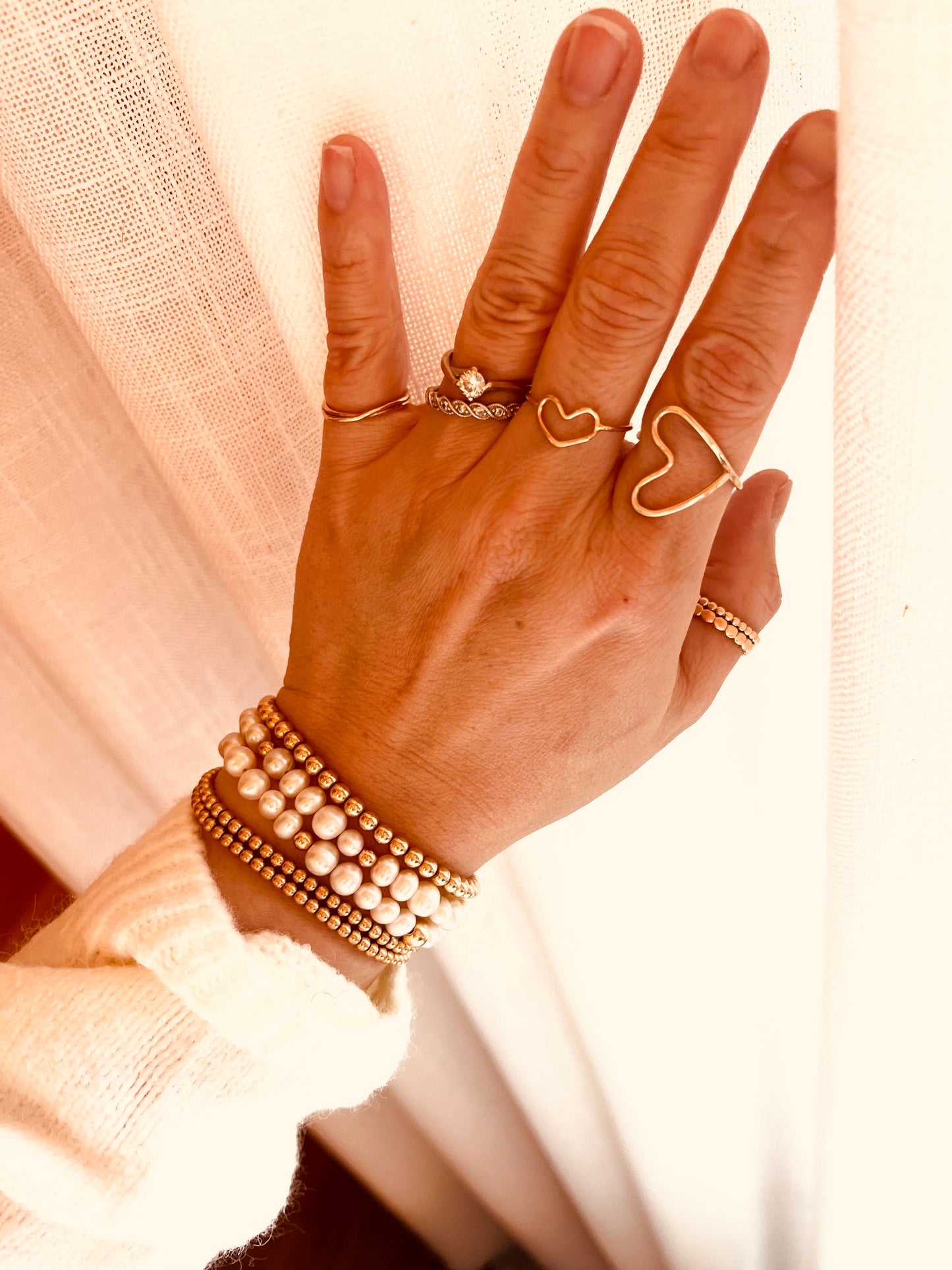 Dainty Adjustable Heart Ring – Minimal Gold Open Ring Everyday Jewelry