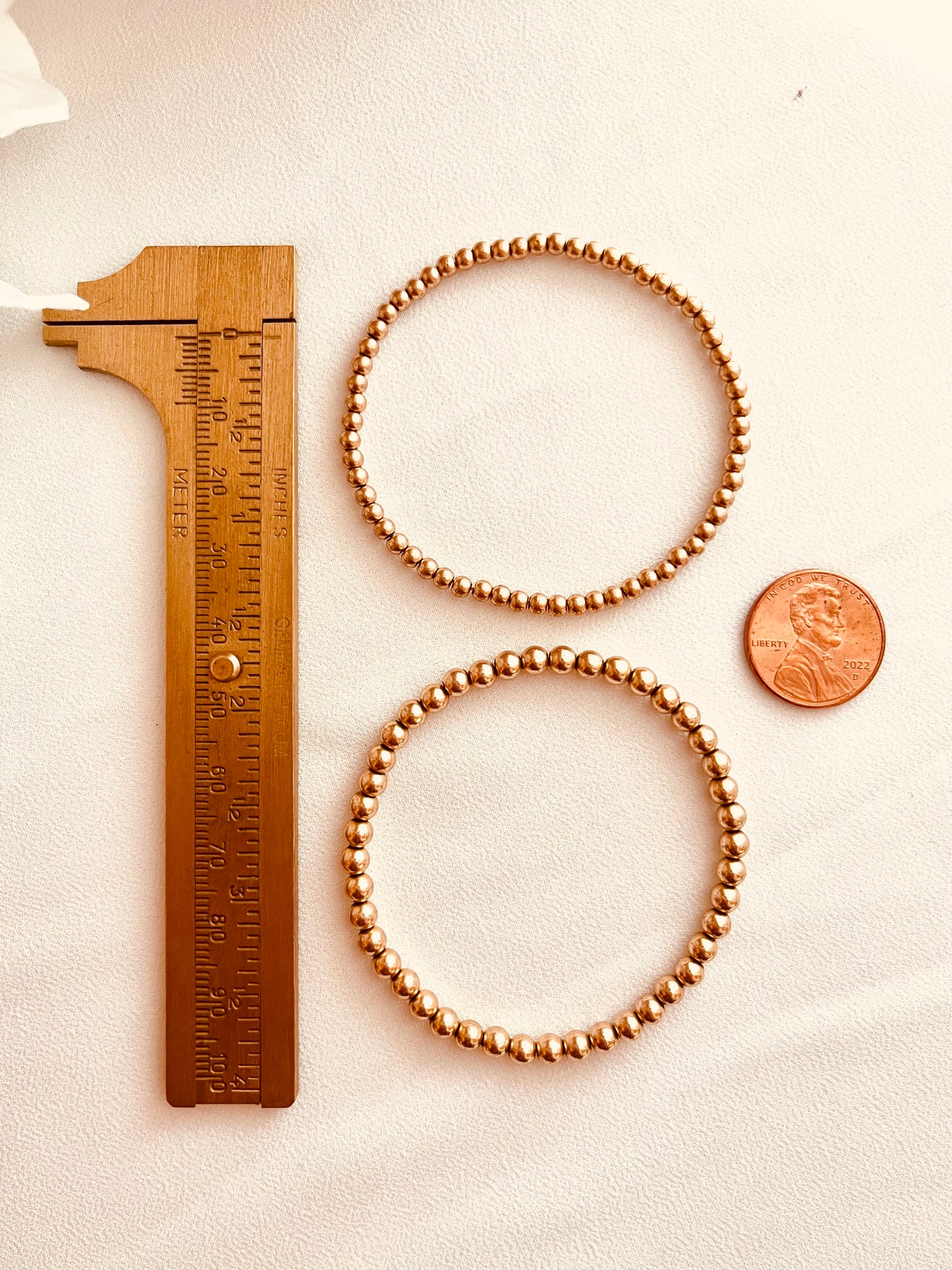 Waterproof Gold Beaded Bracelet – Stackable Everyday 24/7 Jewelry