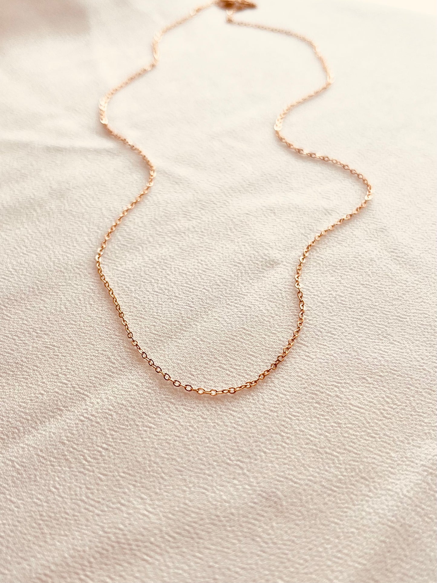 Dainty 14K Gold Filled Chain Necklace | Waterproof Minimalist Everyday Necklace | Build Your Own Charm Necklace