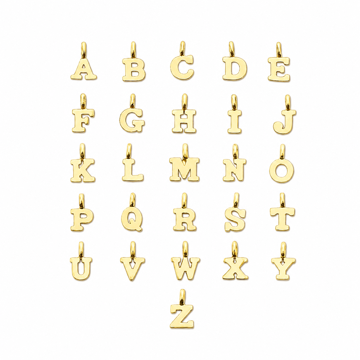 Alphabet Gold Letter Charm | Initial Pendant | Personalized Add-On Charm