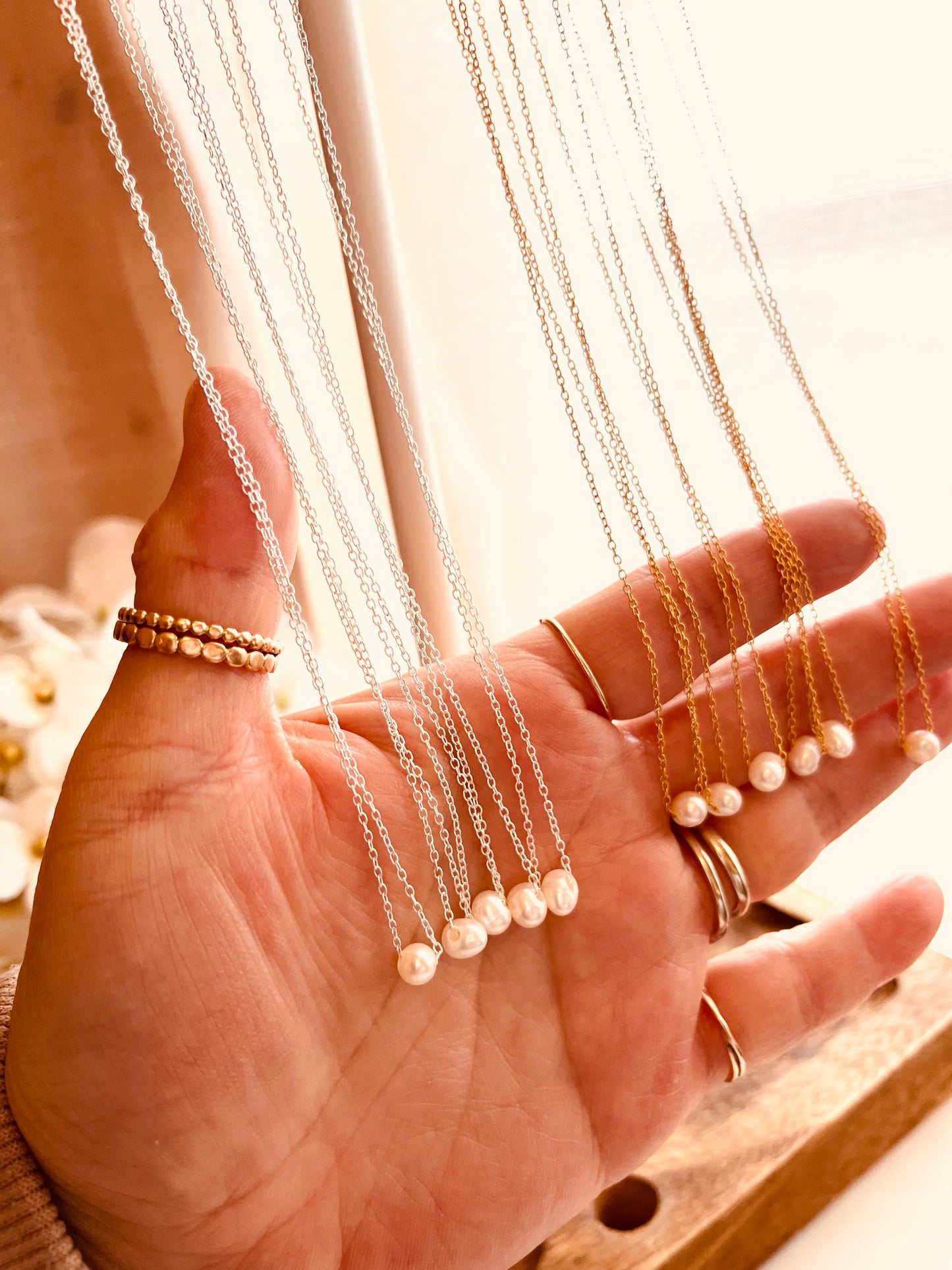 Dainty Freshwater Pearl Necklace - 18” Everyday Necklace