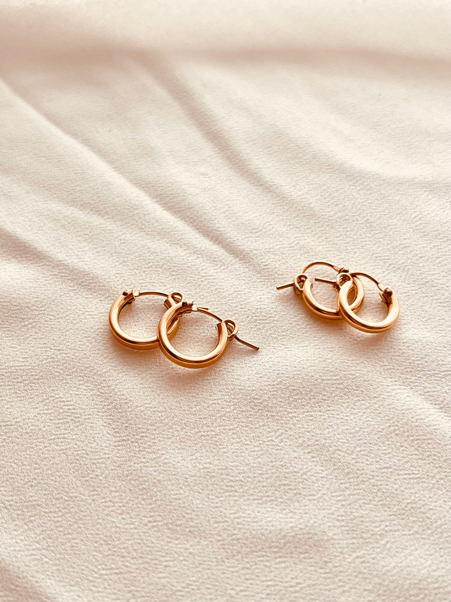 14K Gold Filled Hoop Earrings | Waterproof Customizable Charm Hoops