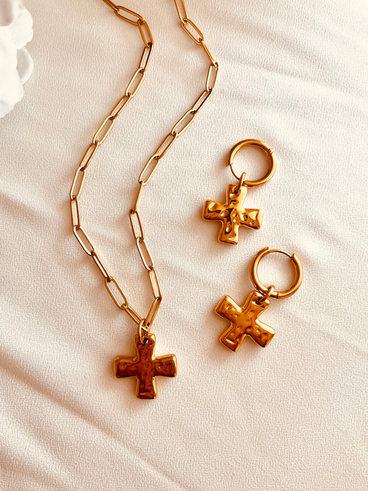 Cross Jewelry Set | Waterproof Gold Jewelry