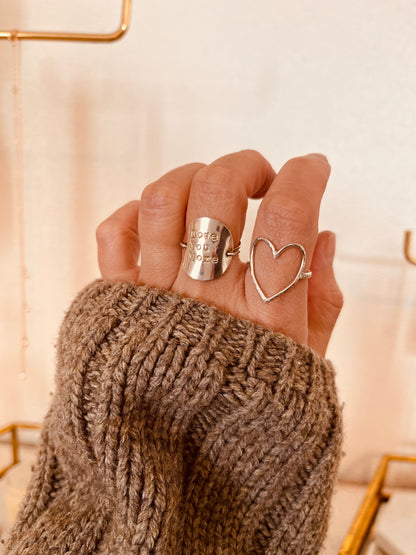 Large Open Heart Ring
