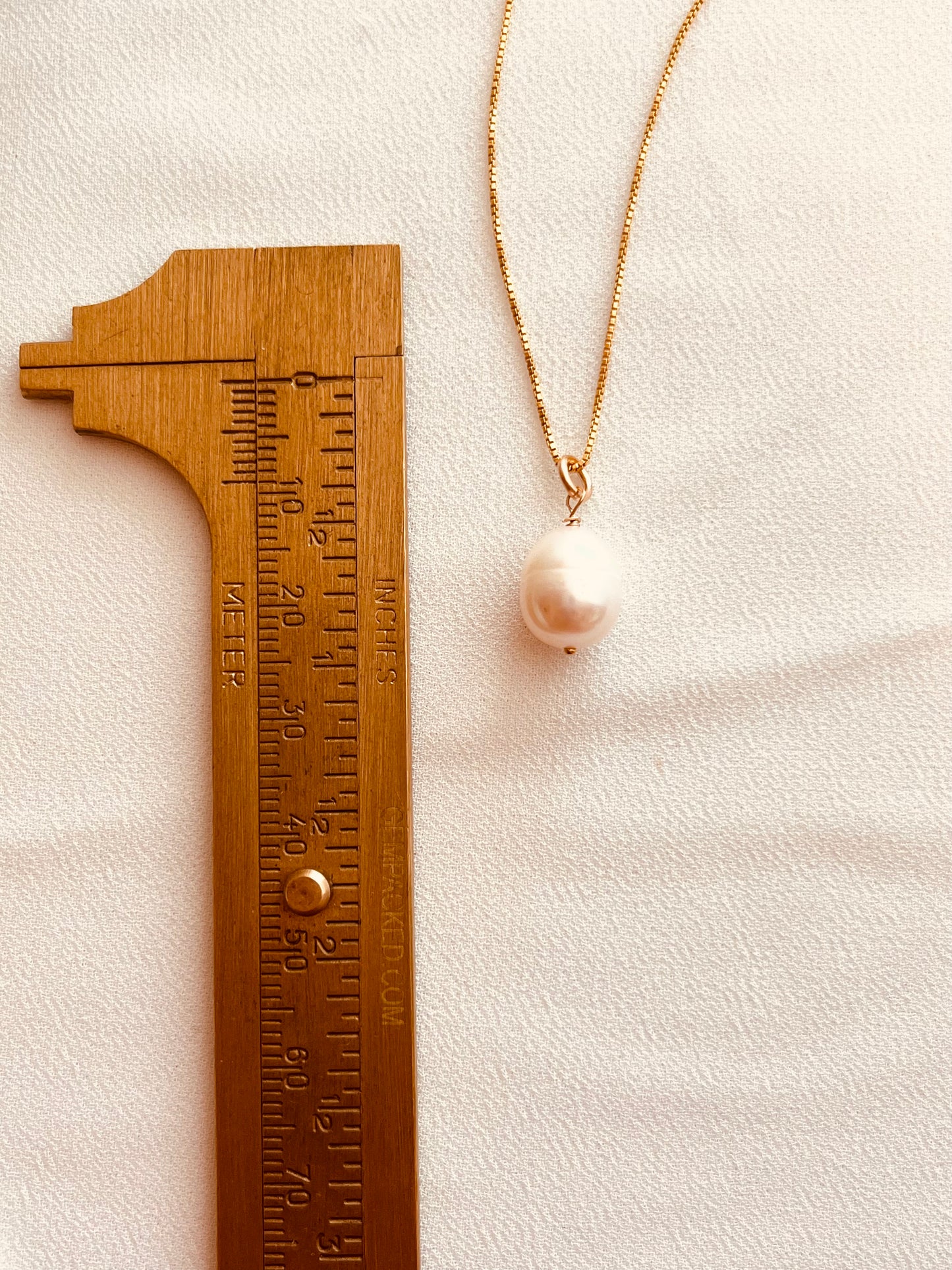 Freshwater Pearl Drop Necklace 14k Gold Filled Waterproof Minimalist Necklace