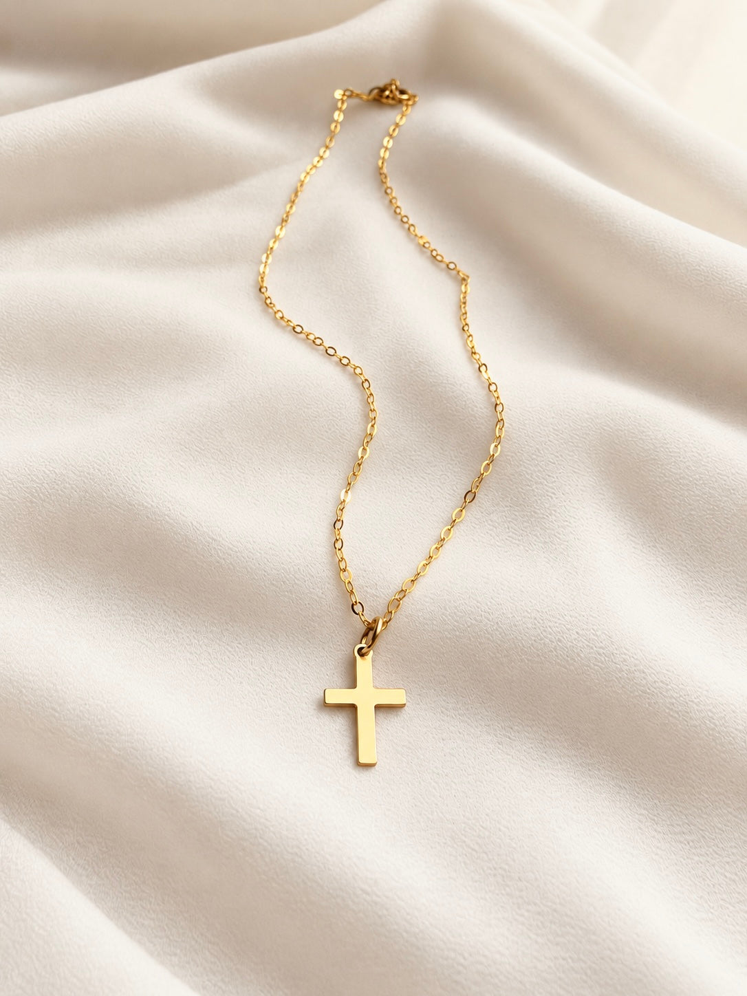cross Necklace in gift box Minimalist 14k gold filled cross necklace handmade by Coco Wagner Design in Wyoming