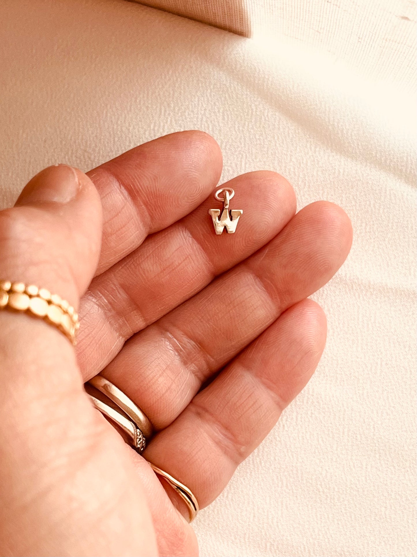 Alphabet Letter Charm | Initial Pendant | Sterling Silver | Add-On Charm