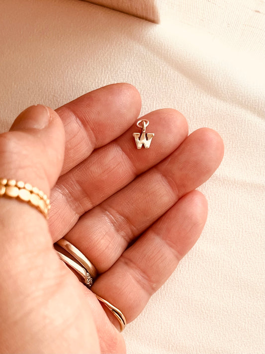 Alphabet Letter Charm | Initial Pendant | Sterling Silver | Add-On Charm