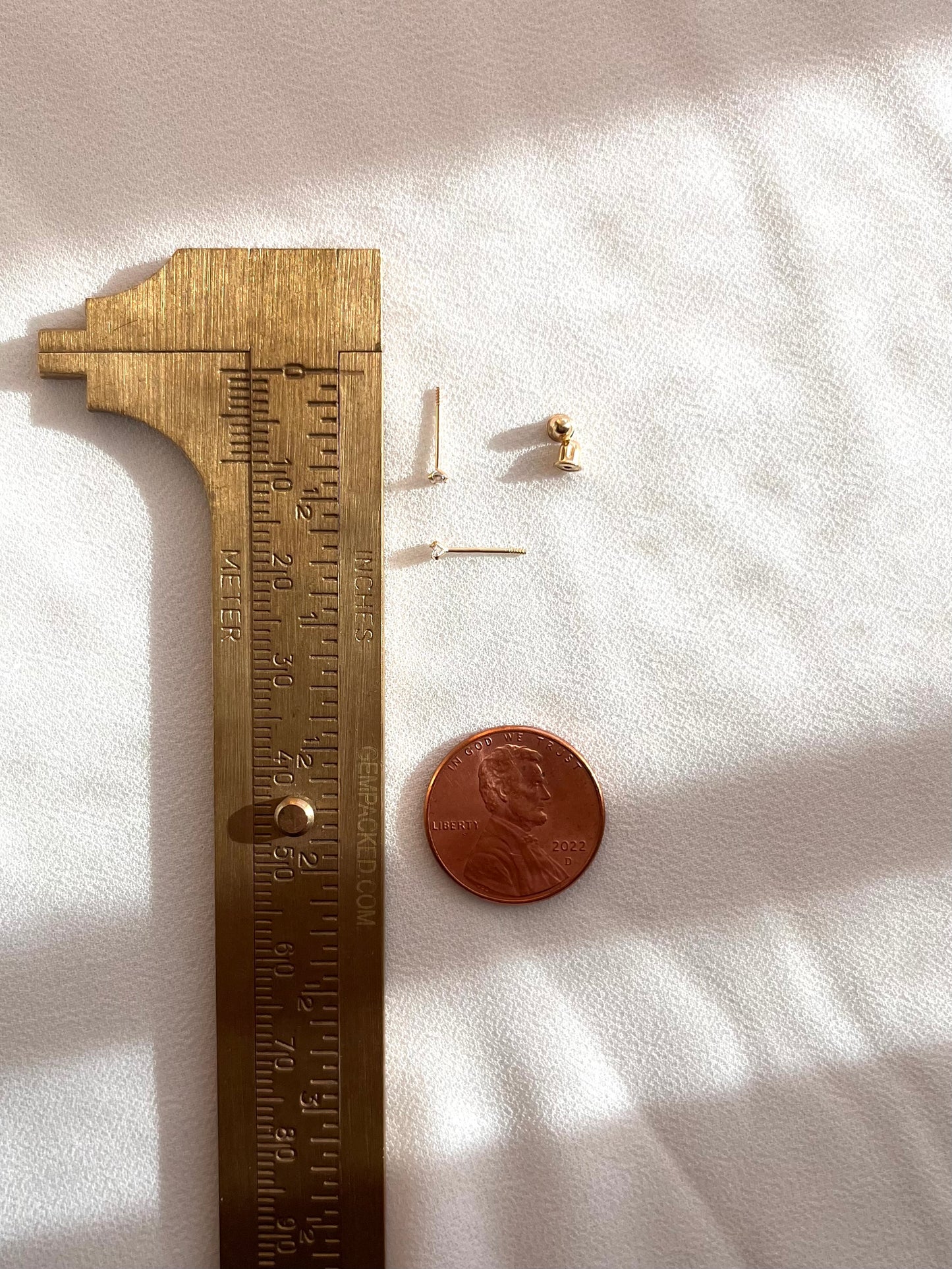 14K Solid Gold 2mm CZ Stud Earrings