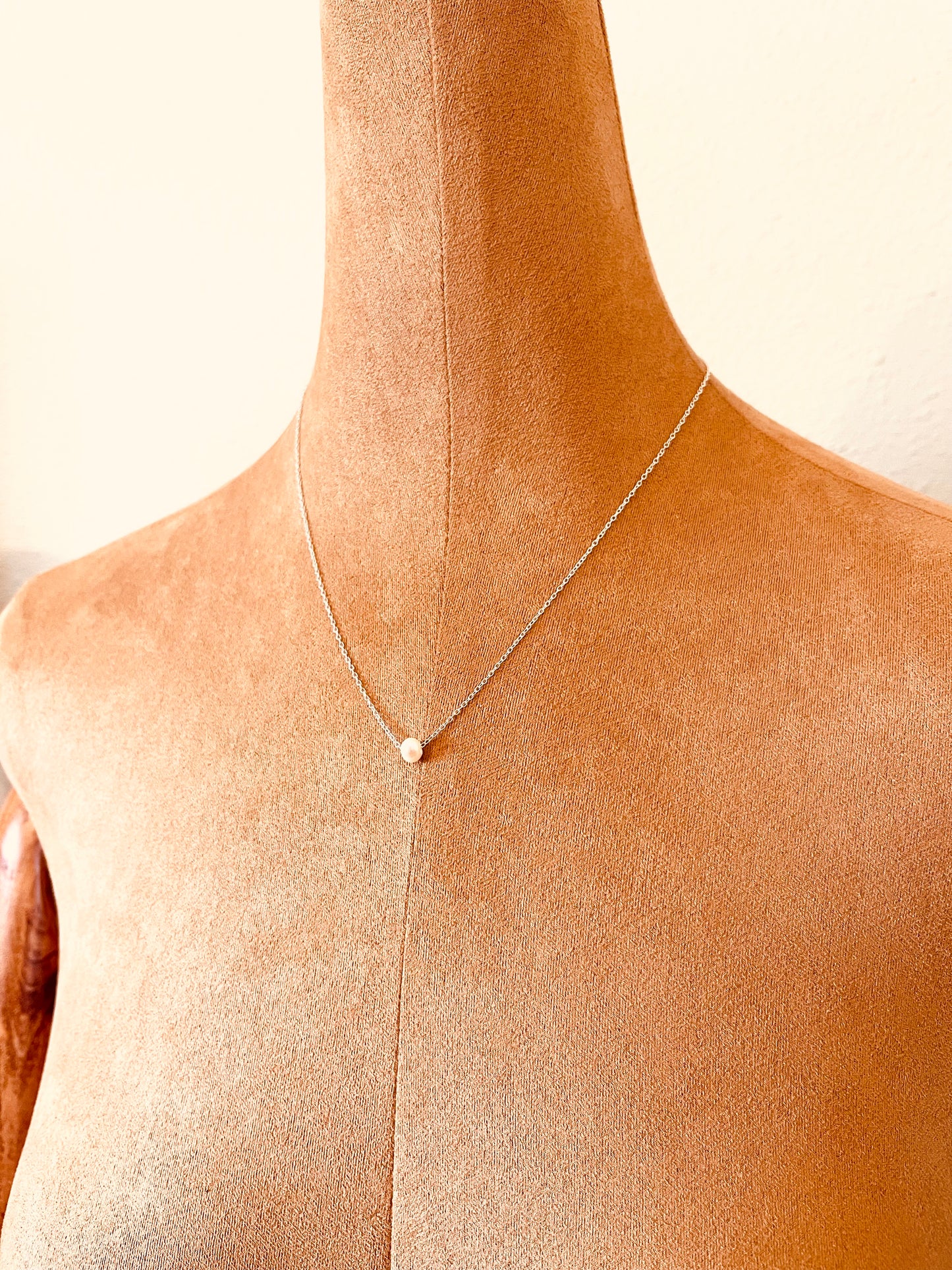 Dainty Freshwater Pearl Necklace - 18” Everyday Necklace