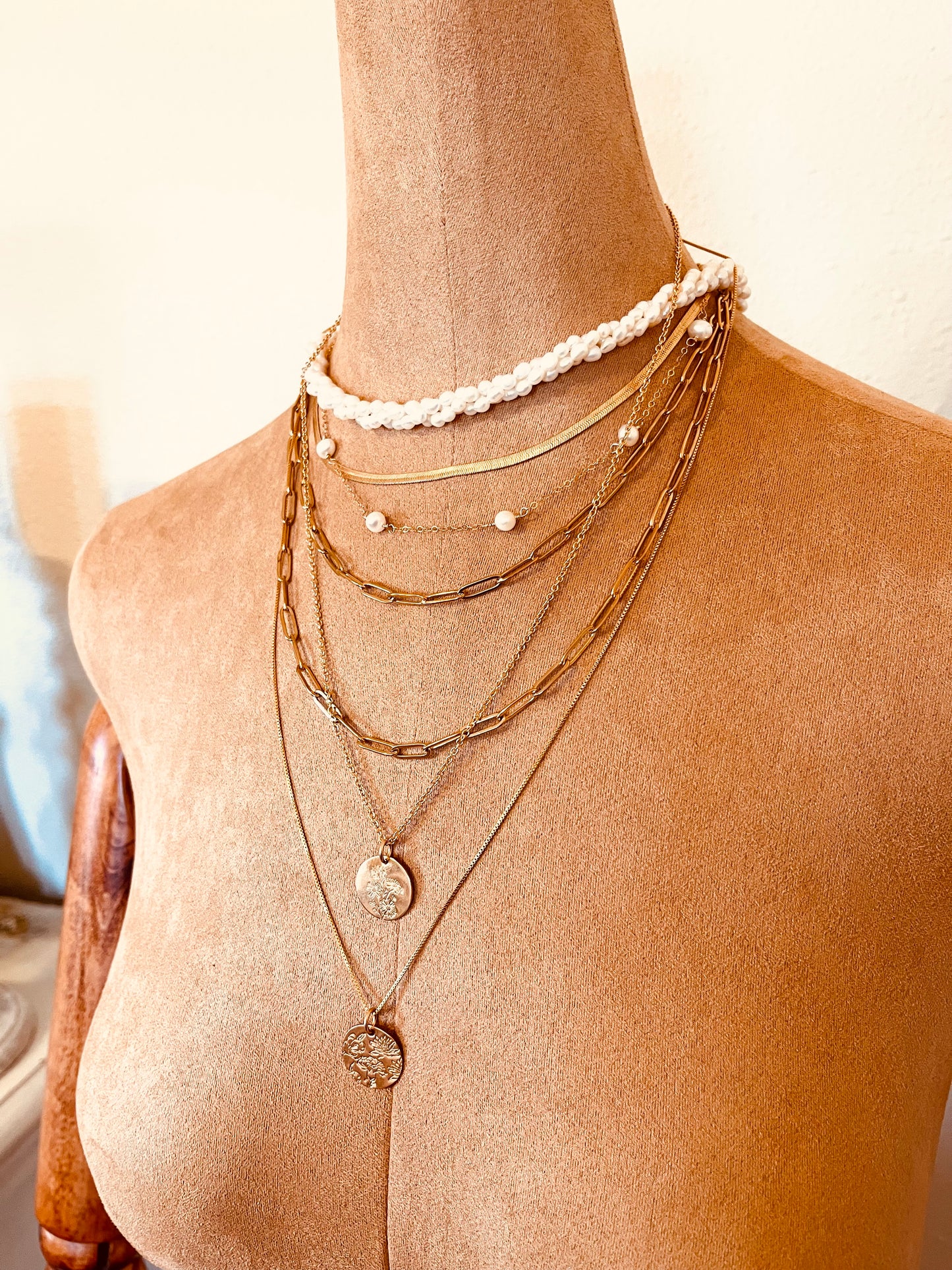 Waterproof Bold Gold Link Chain Necklace – Minimal Statement Everyday Necklace