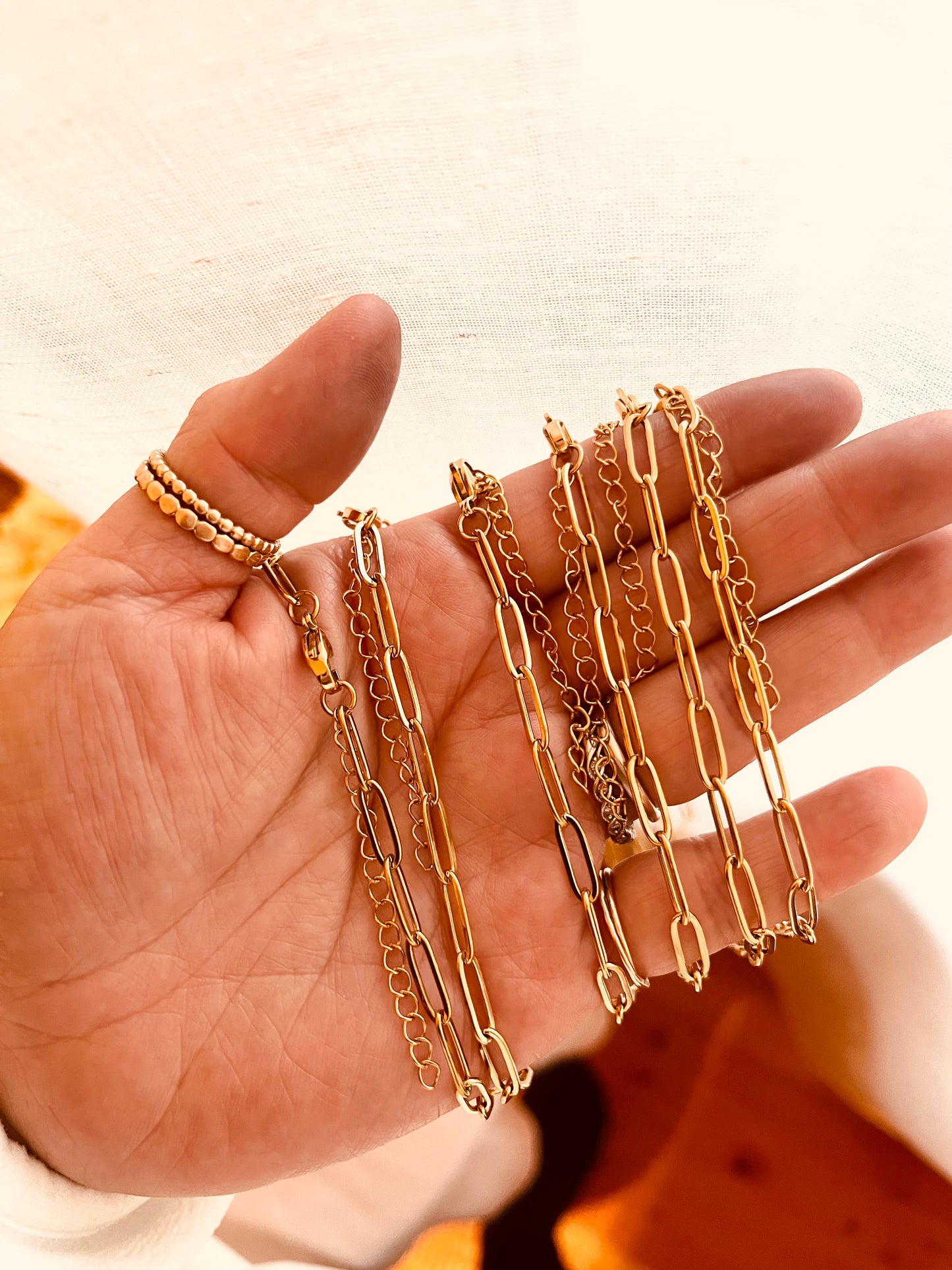 Waterproof Bold Gold Link Chain Necklace – Minimal Statement Everyday Necklace