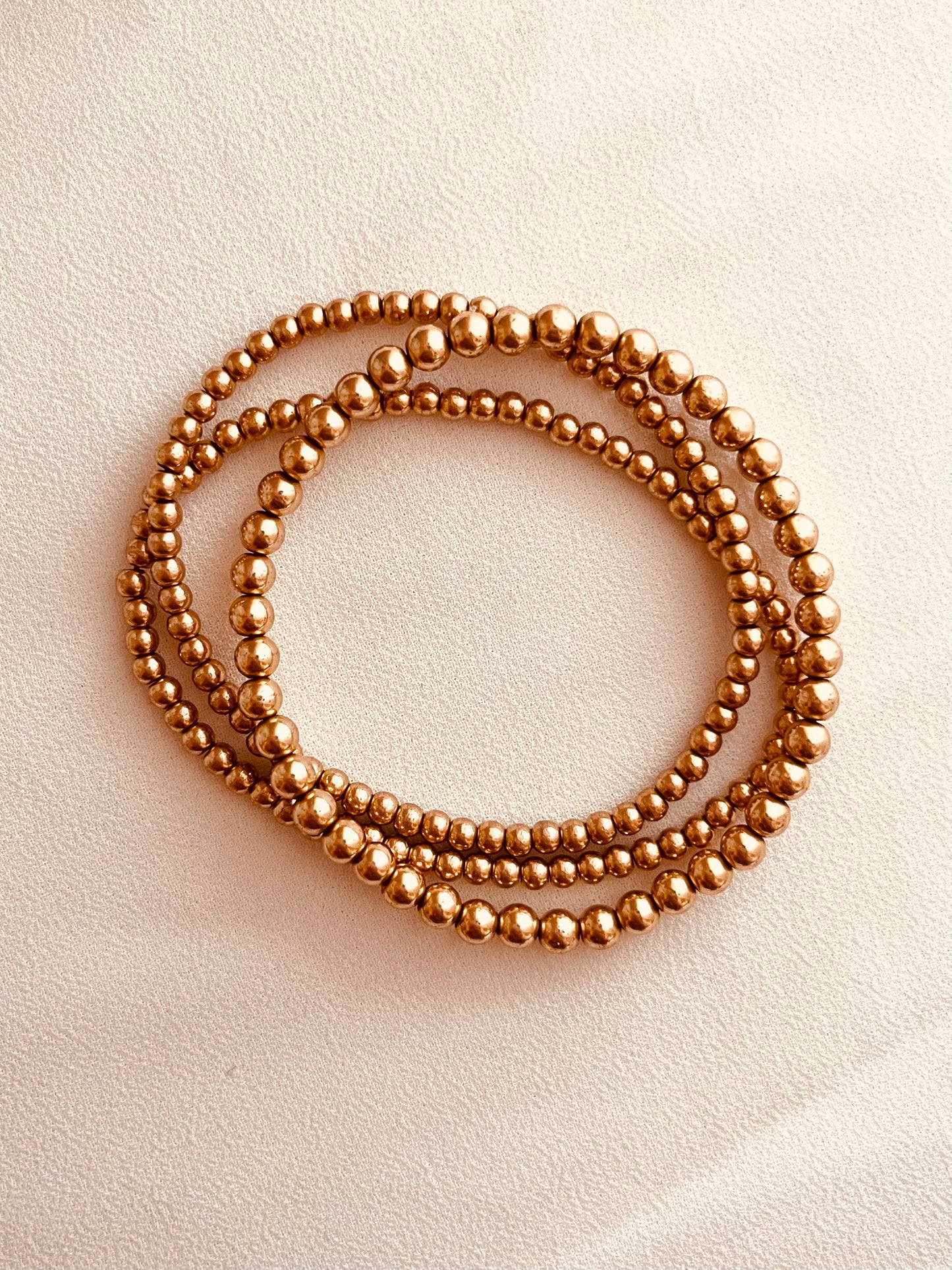 Waterproof Gold Beaded Bracelet – Stackable Everyday 24/7 Jewelry