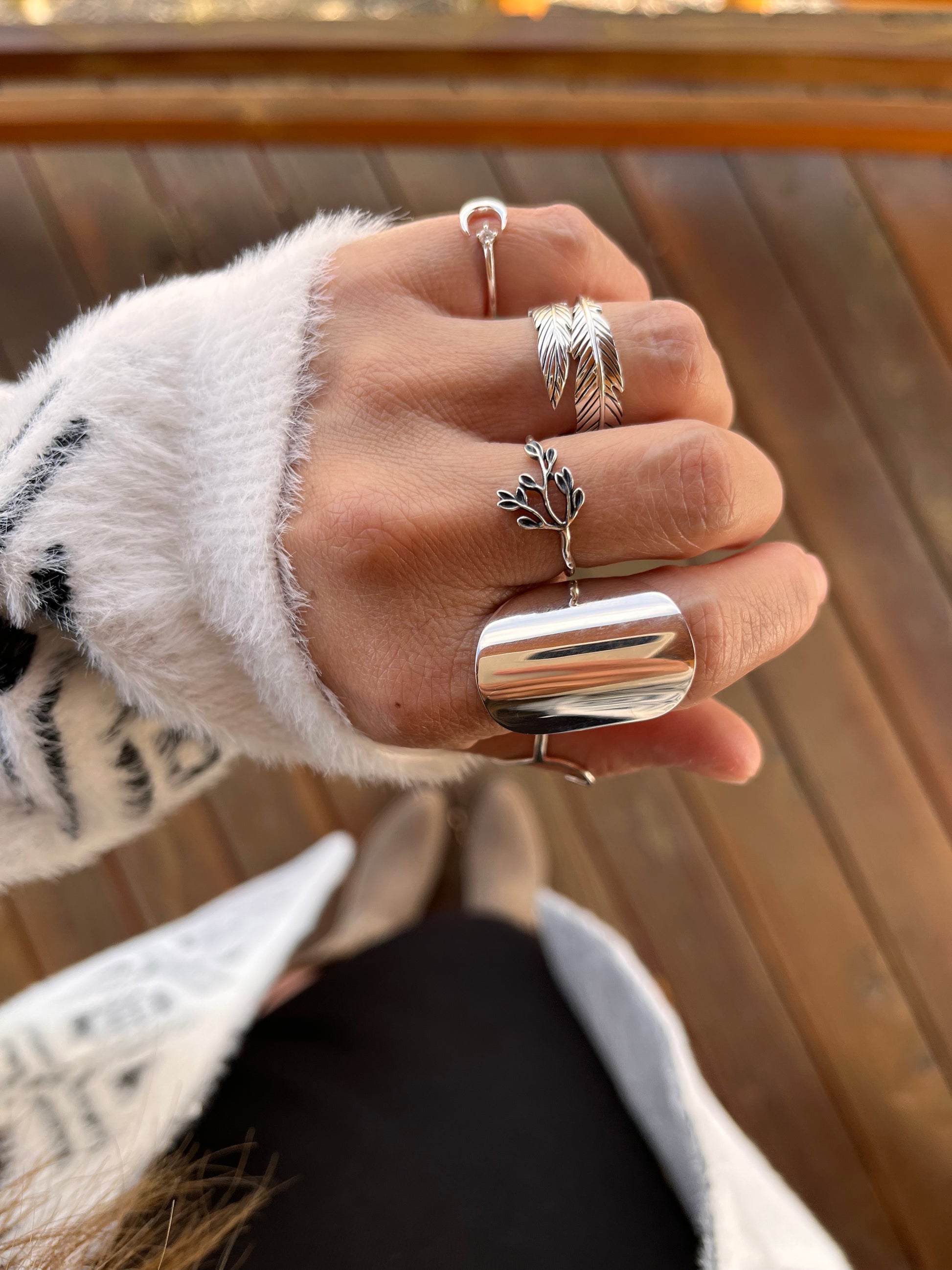 Disc ring, Silver Ring, Statement Rings,