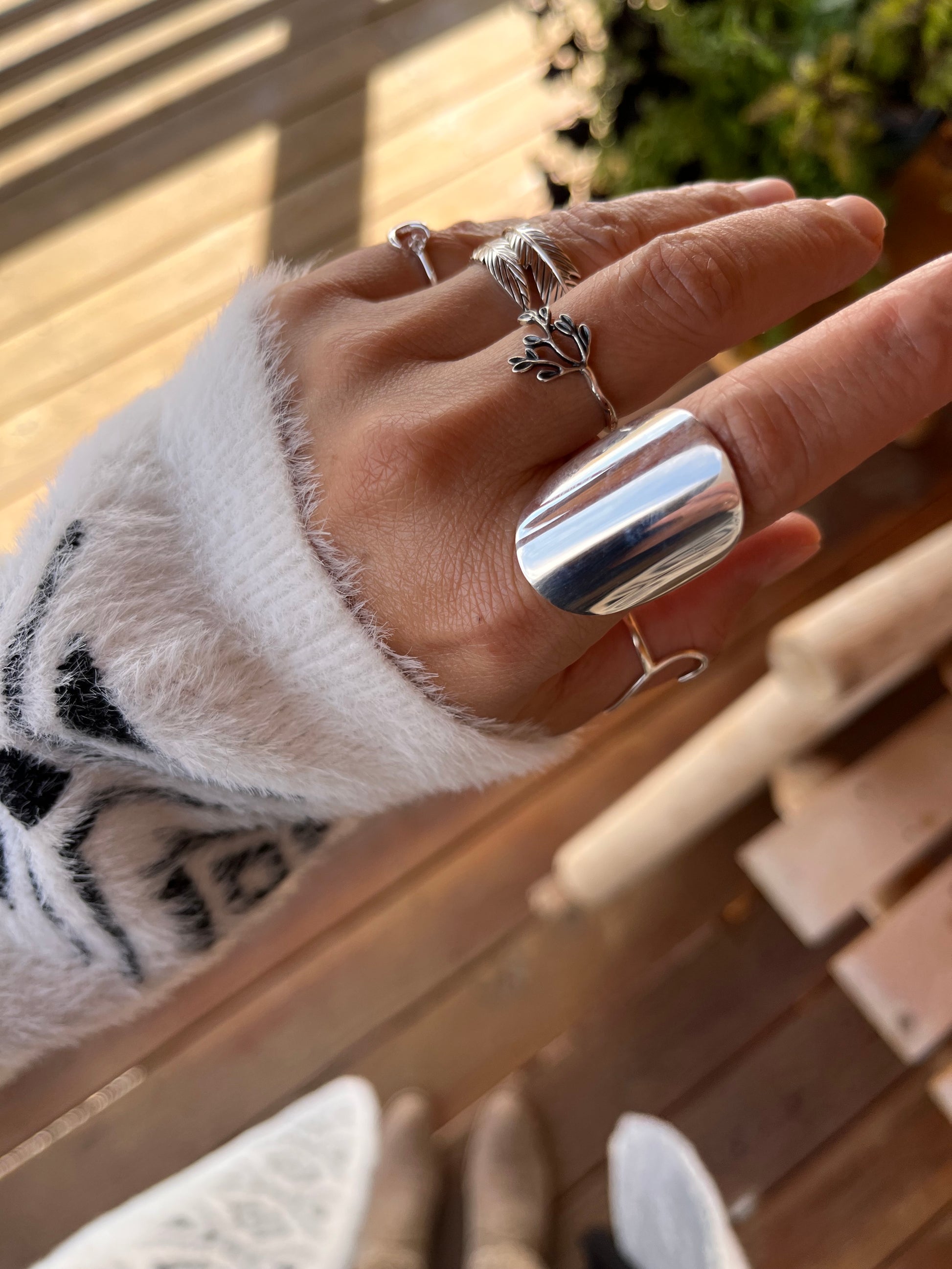 Disc ring, Silver Ring, Statement Rings,