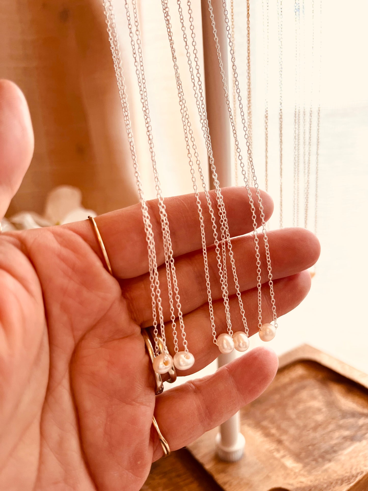 Dainty Freshwater Pearl Necklace - 18” Everyday Necklace