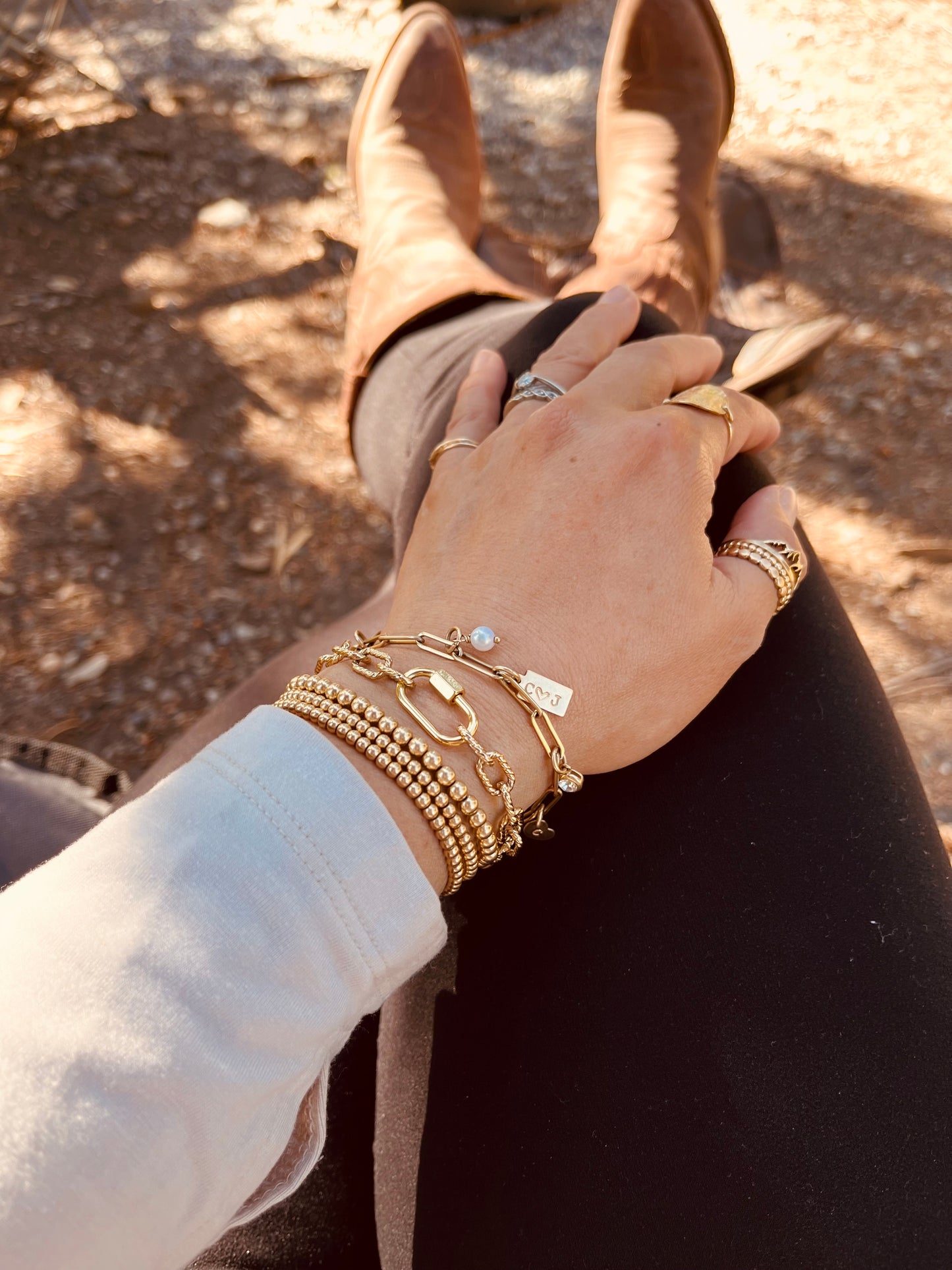 Gold Carabiner Bracelet