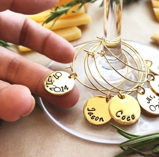 Personalized Wine Charms 
Add your guests’ names to your holiday table. A little personalized touch that makes every gathering feel extra special. 
