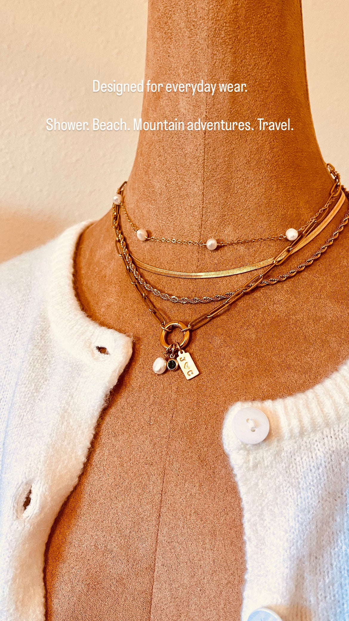 Personalized Charm Holder Necklace | Mix & Match Gold Charm Necklace
