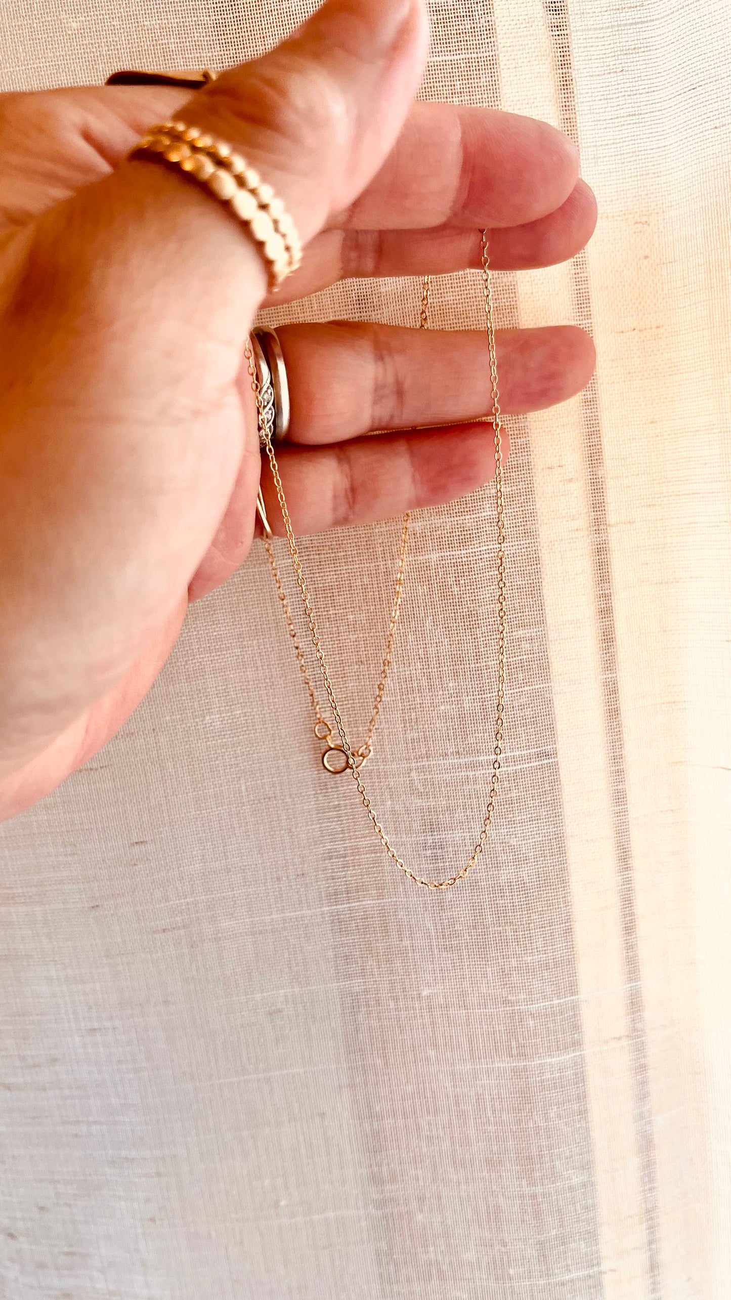Dainty 14K Gold Filled Chain Necklace | Waterproof Minimalist Everyday Necklace | Build Your Own Charm Necklace