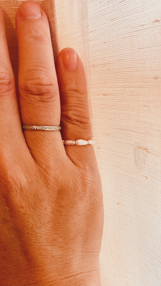 Freshwater Rice Pearl Stretch Ring | Custom Fit Pearl Ring