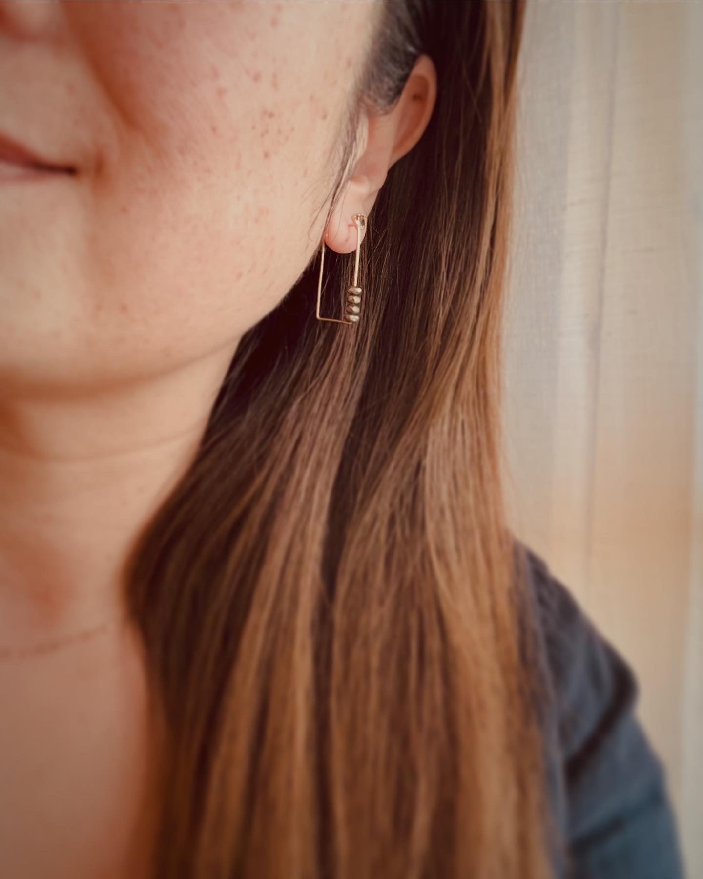 Line & Stone Earrings