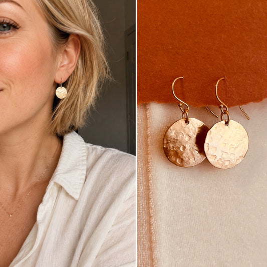 15mm Disc Earrings | 14k Gold Filled, Sterling Silver & Rose Gold