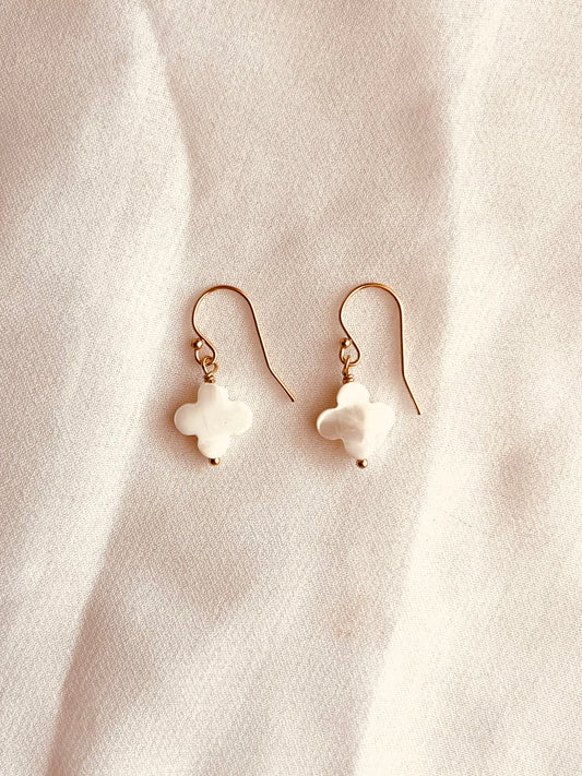Mother of Pearl Clover Earrings