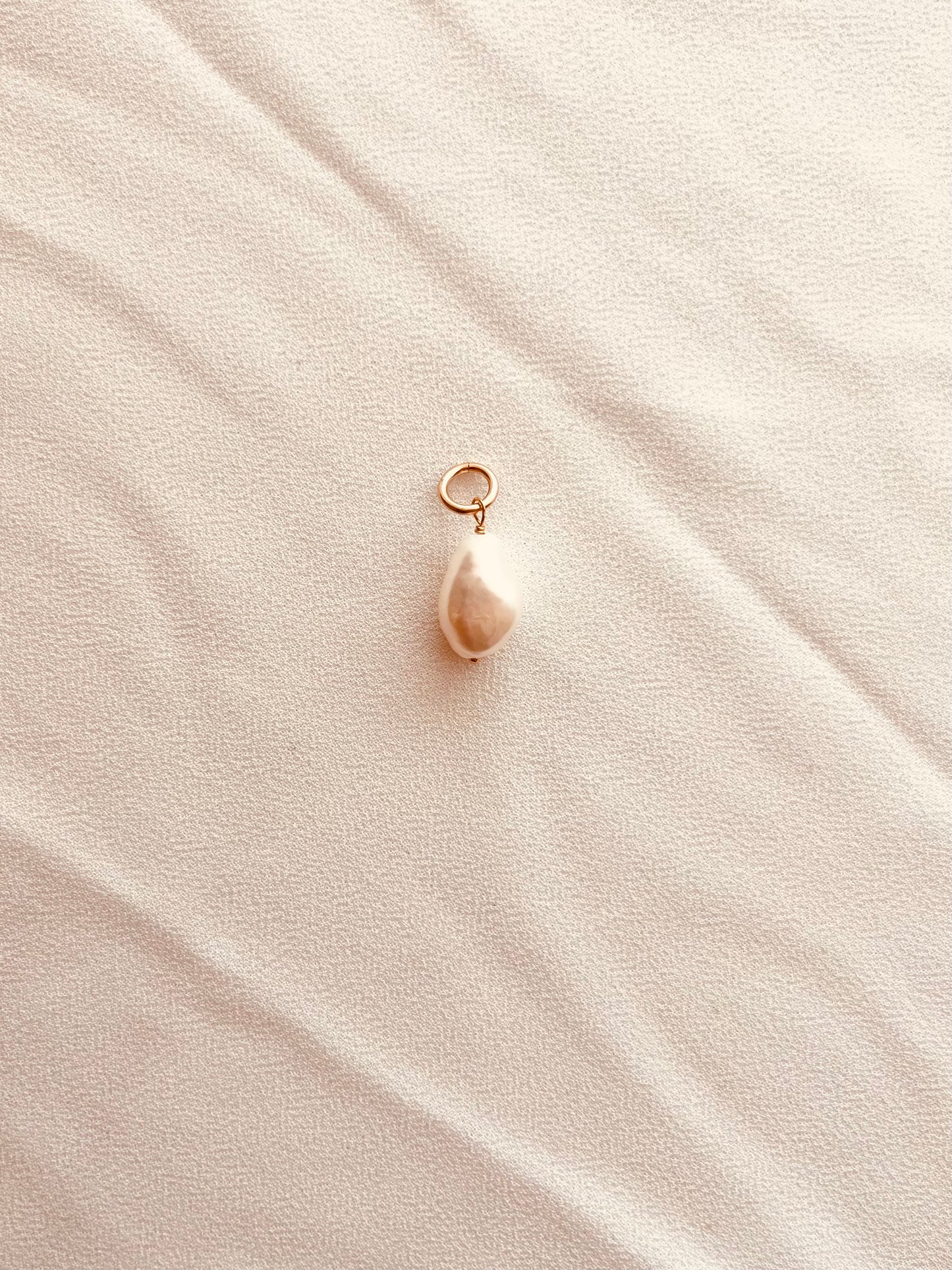 Freshwater Pearl Charm Add-On | Baroque Pearl Necklace & Hoop Earring Charm | 14K Gold Filled or Sterling Silver