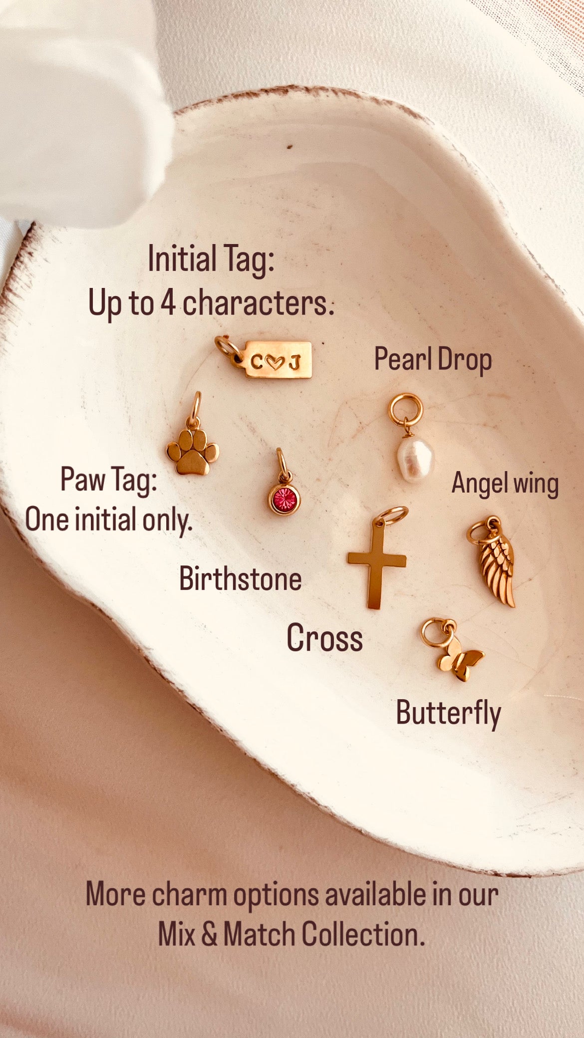 Personalized Charm Holder Necklace | Mix & Match Gold Charm Necklace