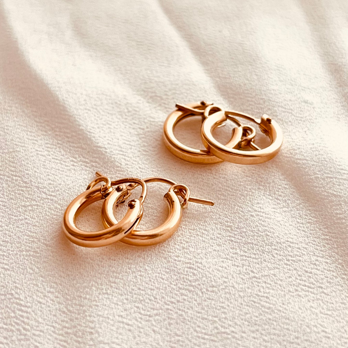 14K Gold Filled Hoop Earrings | Waterproof Customizable Charm Hoops