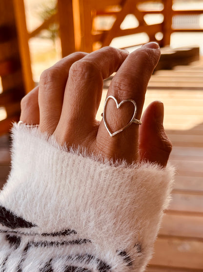 Large Open Heart Ring, Statement Rings, Stacking Rings, Stackable Rings, Dainty Rings, Delicate Rings. Best Friends Gifts, Friendship Jewelry, Mothers Gift, Wife Gift Ideas,  Grandmothers Gifts