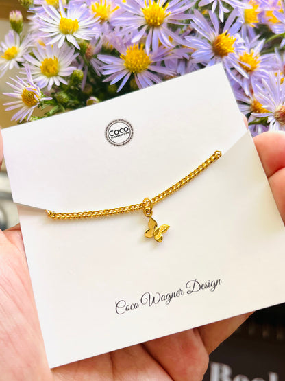  GOLD Butterfly Anklet 