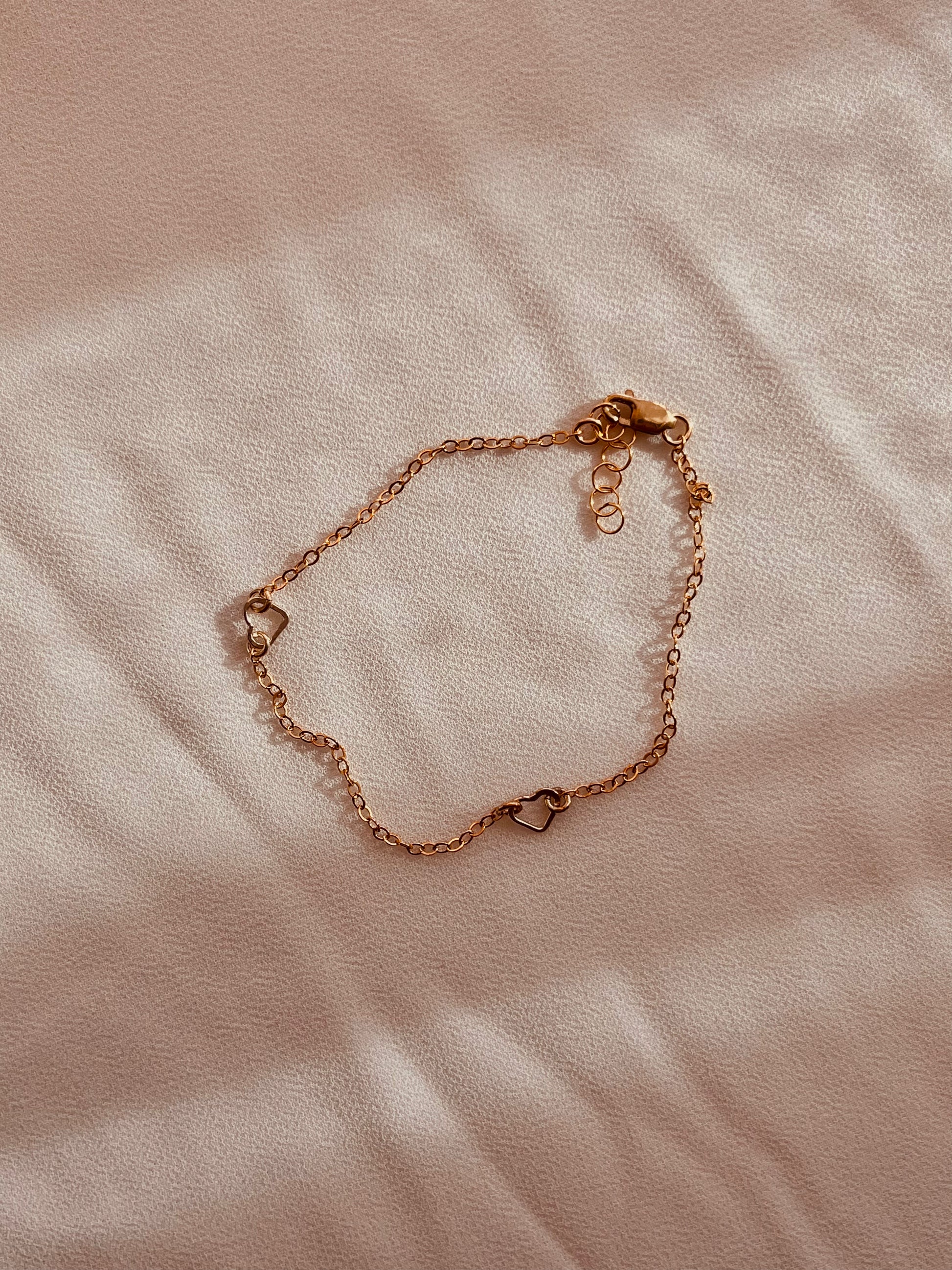 tiny hearts bracelet, dainty bracelet, mixed metal bracelet, gold filled bracelet, sterling silver heart bracelet, everyday bracelet, minimalist jewelry, adjustable bracelet, gift for her, heart jewelry, gold filled chain bracelet, one of a kind jewelry, ready to ship bracelet