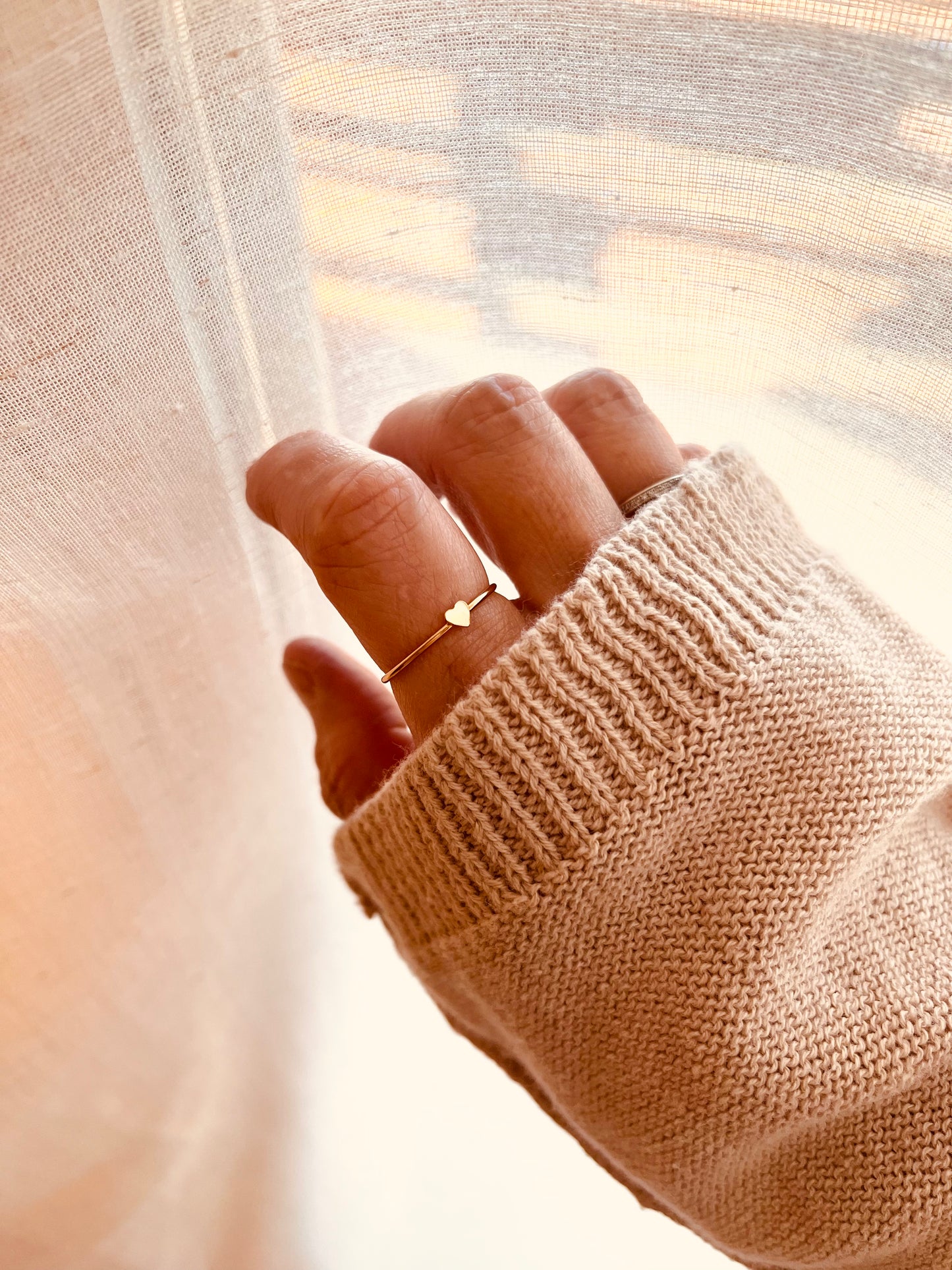 Tiny Heart Ring, dainty ring, gold ring, valentines gift 