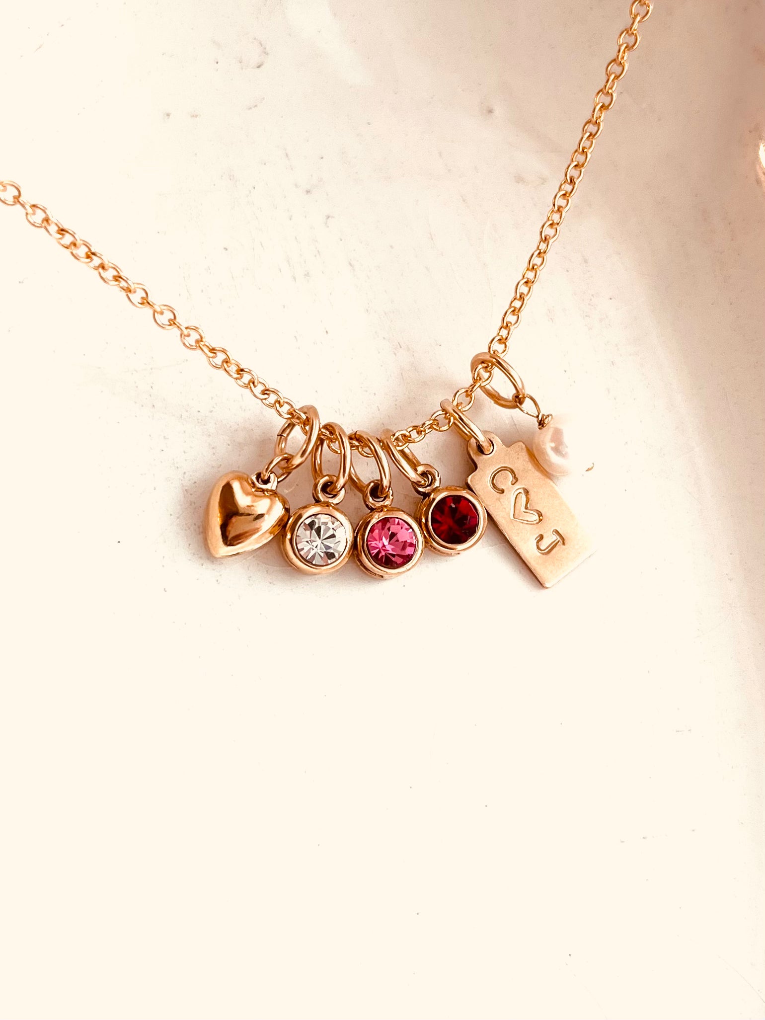 Elodie Charm Necklace, Charms, charm necklace, charm jewelry, birthday gift, birthstone jewelry, birthstone necklace, gift for her, Christmas present, Holidays gifts, Anniversary gifts, Wife Gift ideas 