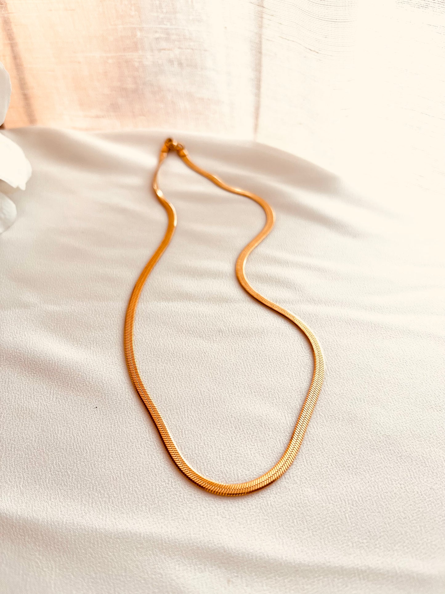 Gold Herringbone Necklace