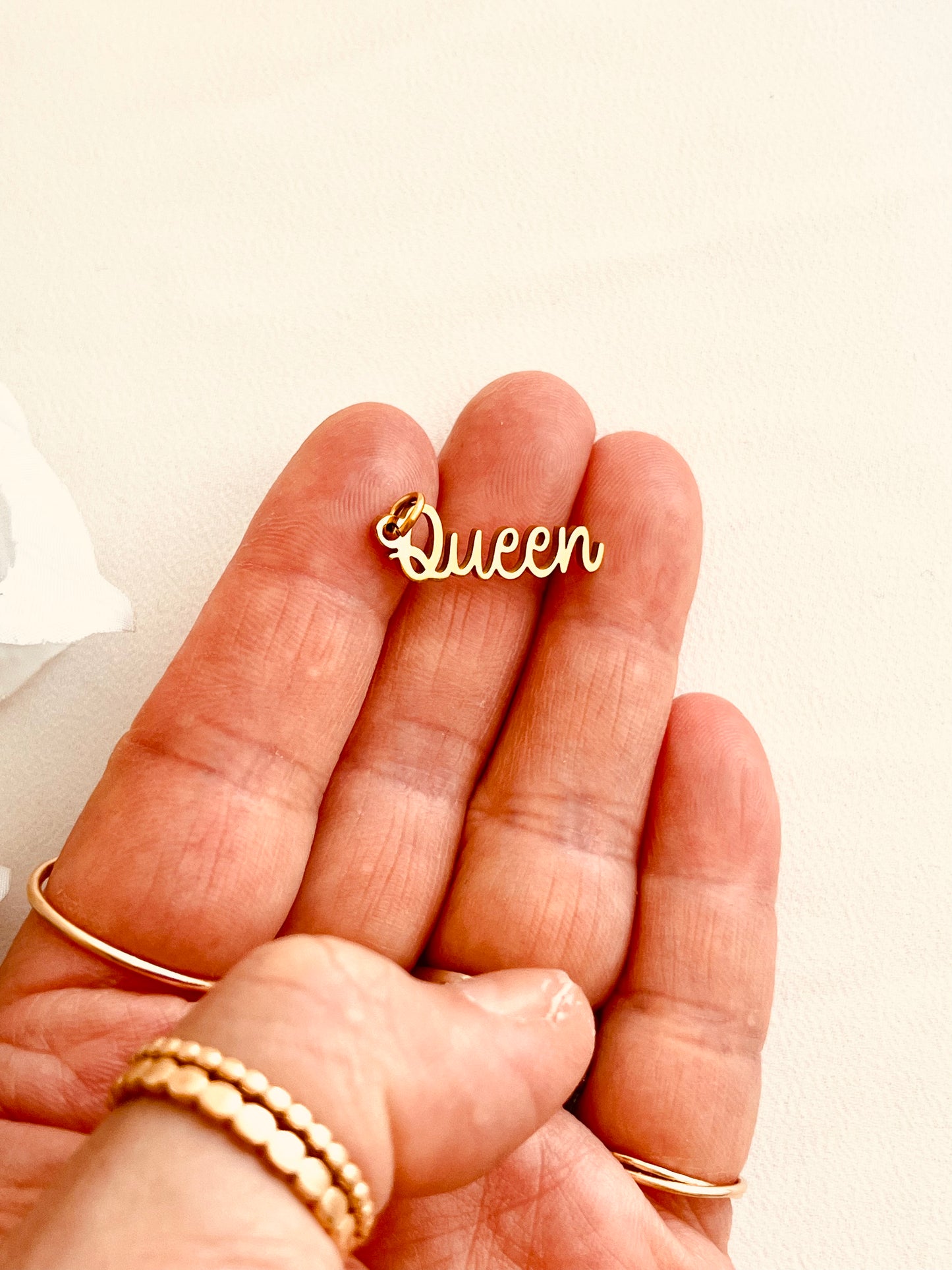 Queen Charm Pendant • Waterproof Gold Charm