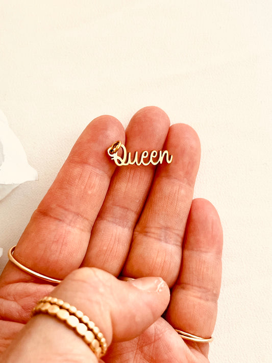 Queen Charm Pendant • Waterproof Gold Charm