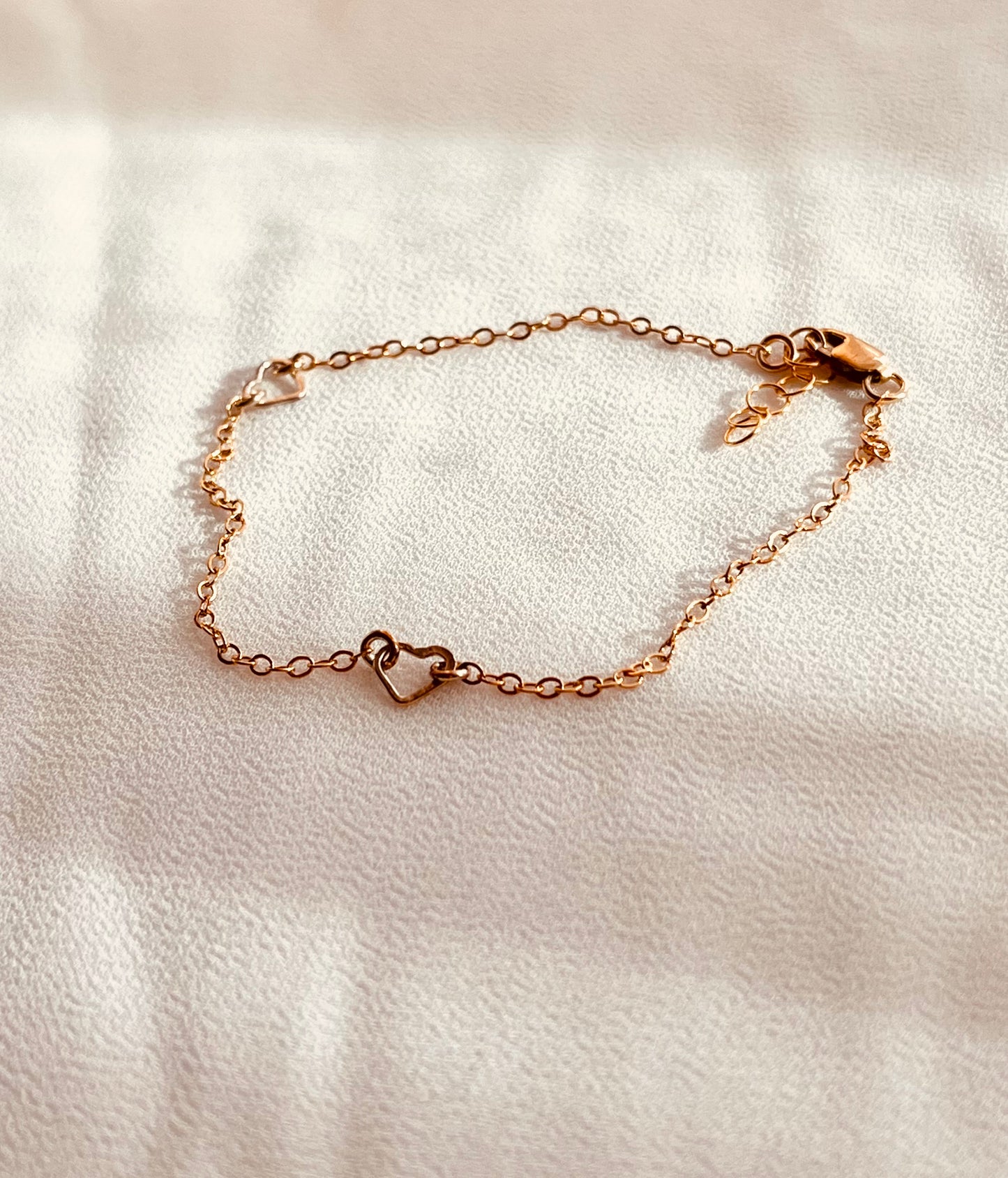 tiny hearts bracelet, dainty bracelet, mixed metal bracelet, gold filled bracelet, sterling silver heart bracelet, everyday bracelet, minimalist jewelry, adjustable bracelet, gift for her, heart jewelry, gold filled chain bracelet, one of a kind jewelry, ready to ship bracelet
