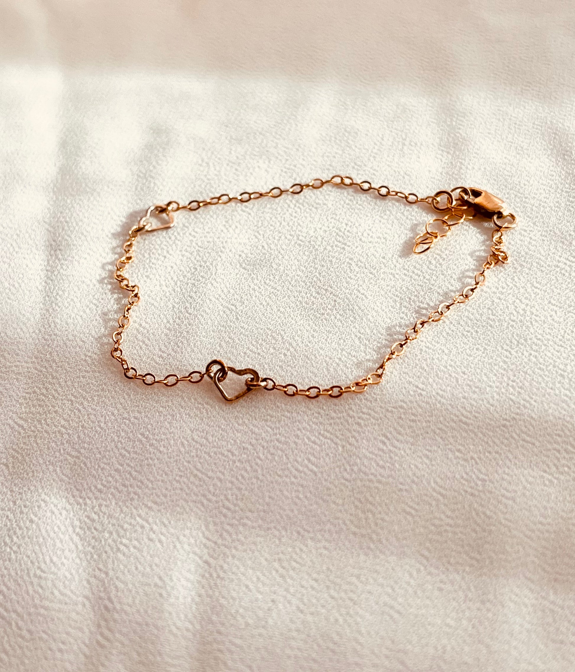 tiny hearts bracelet, dainty bracelet, mixed metal bracelet, gold filled bracelet, sterling silver heart bracelet, everyday bracelet, minimalist jewelry, adjustable bracelet, gift for her, heart jewelry, gold filled chain bracelet, one of a kind jewelry, ready to ship bracelet