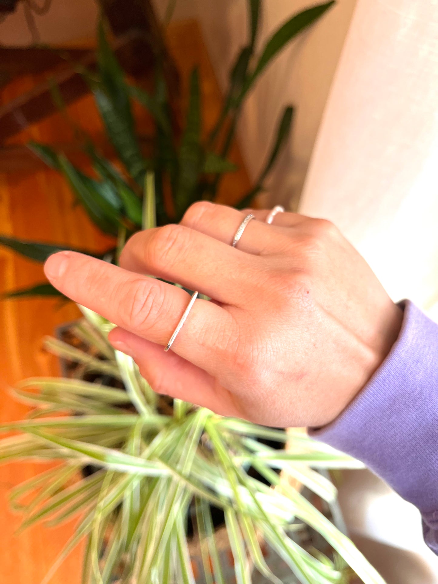 Hammered Square Gold Ring – Minimal Geometric Statement Ring